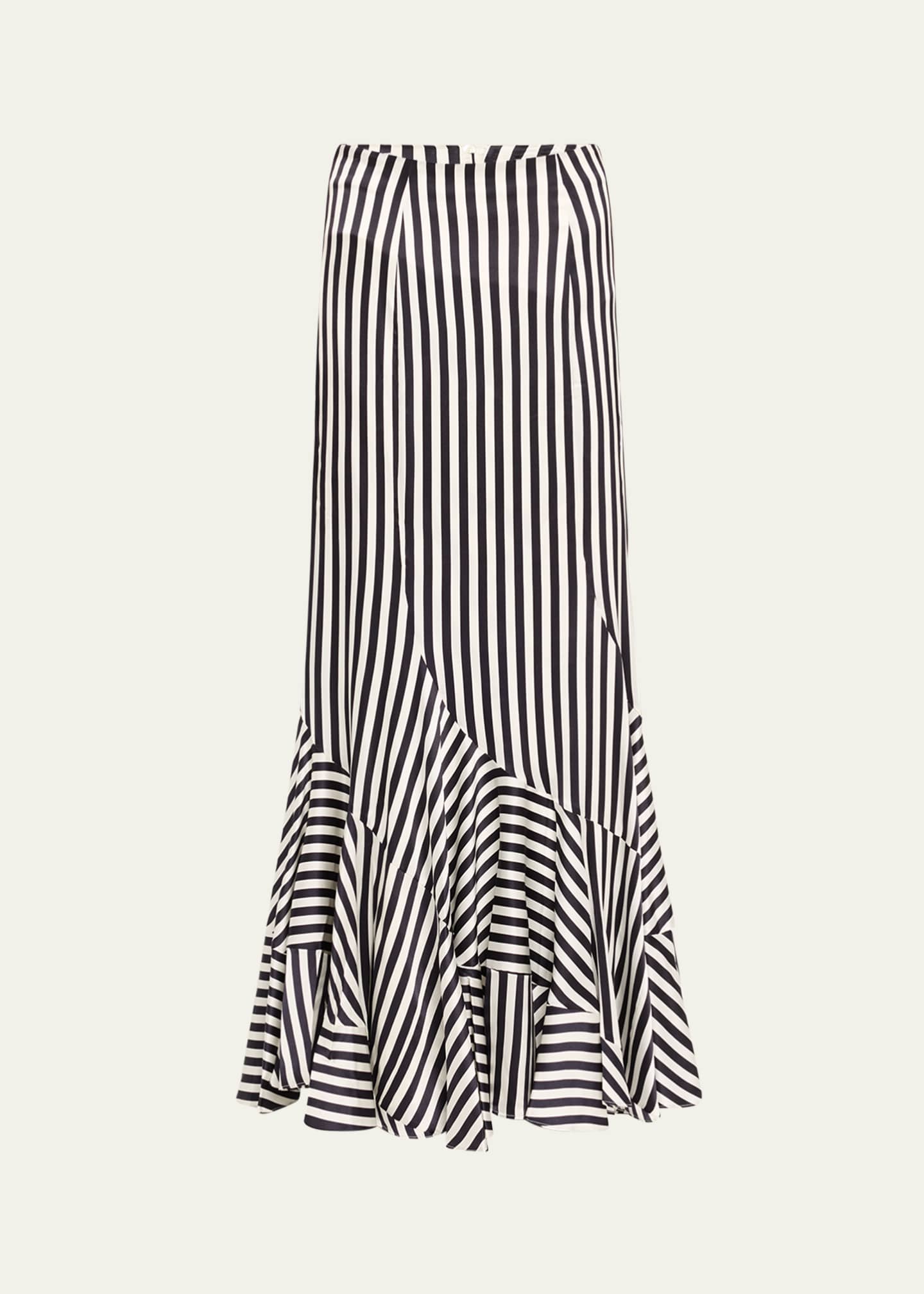 Silvia Tcherassi Florina Striped Ruffle Maxi Skirt Image 1 of 5