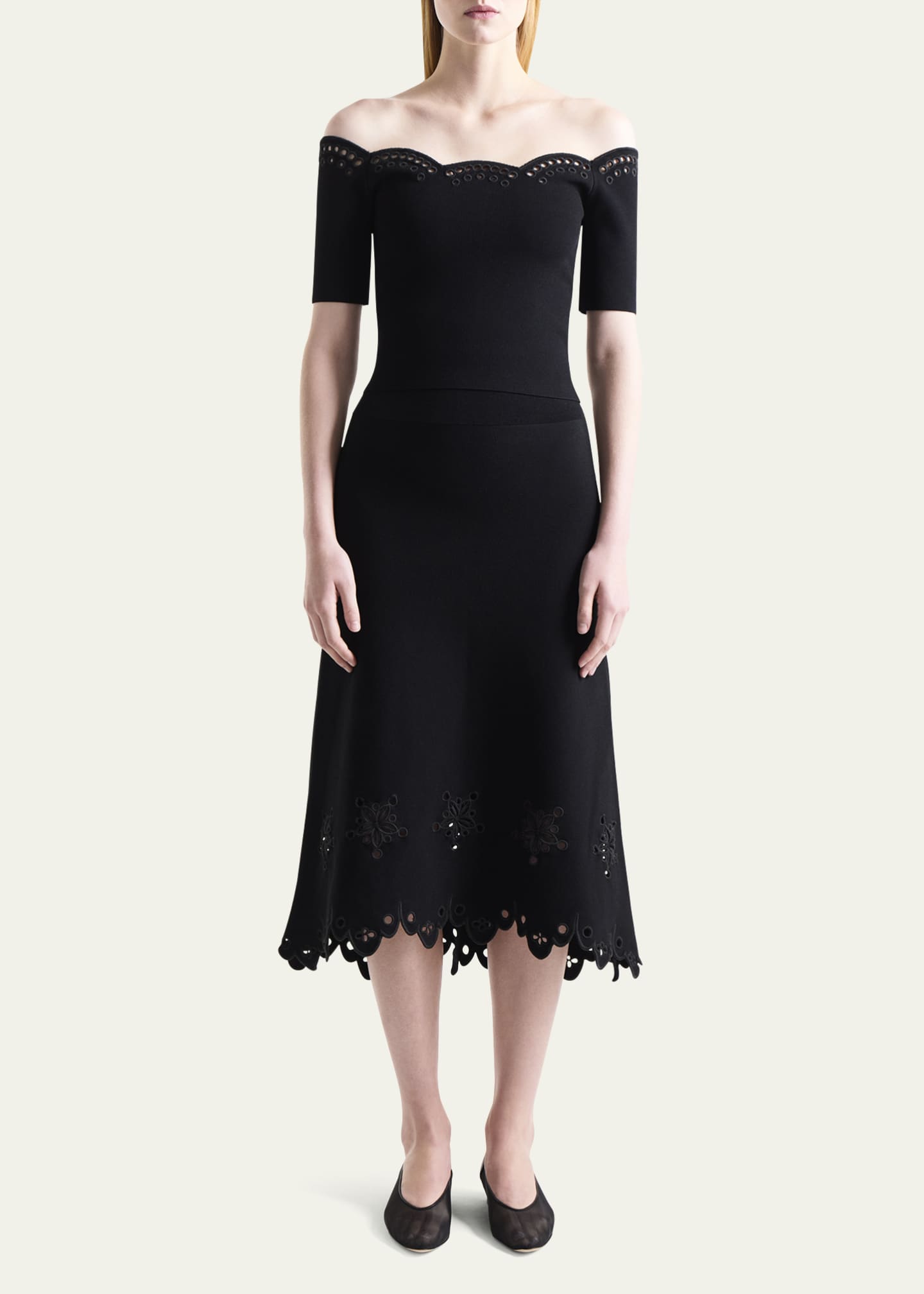 Altuzarra Posy Eyelet Scallop Off-Shoulder Top Image 2 of 4