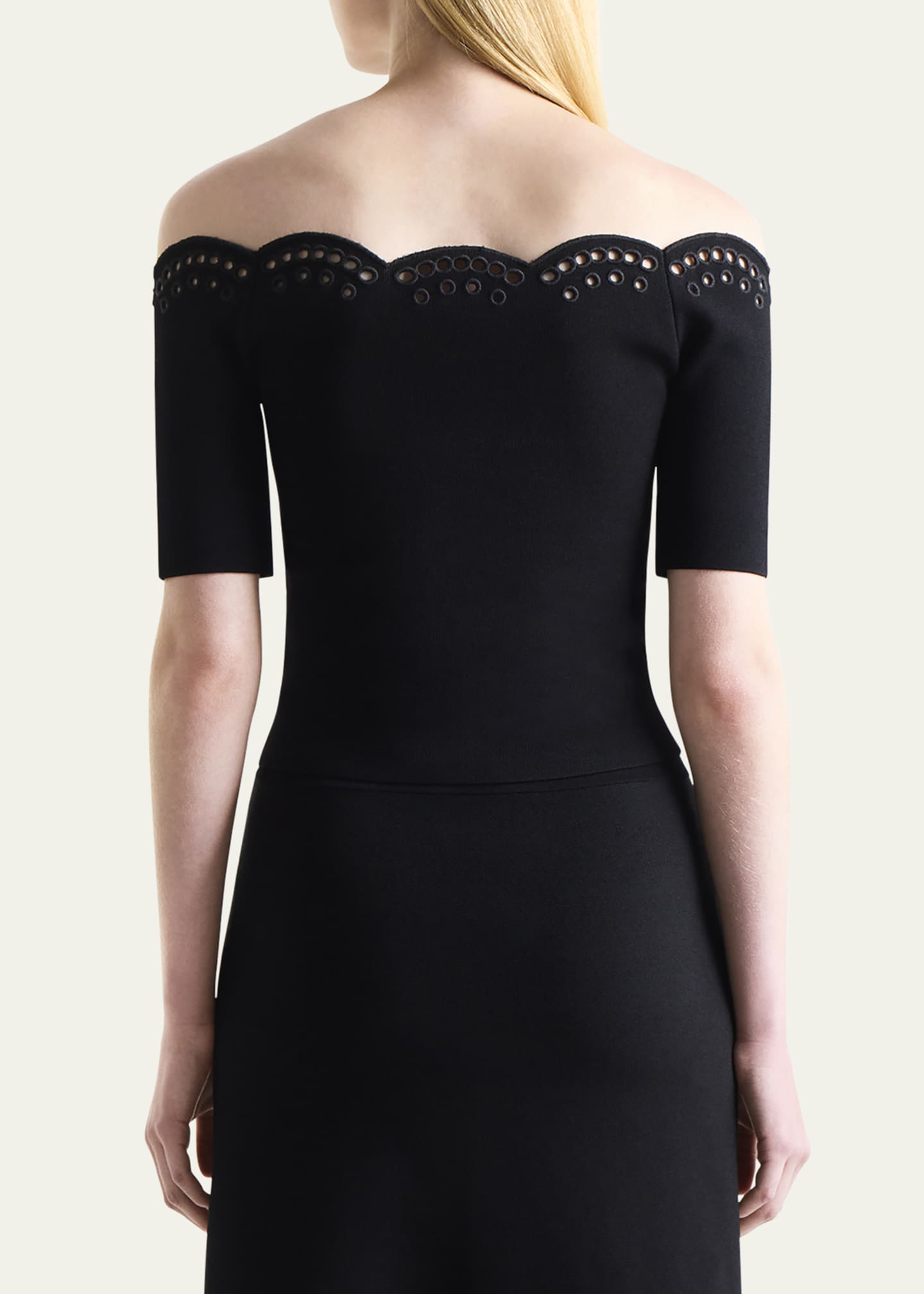 Altuzarra Posy Eyelet Scallop Off-Shoulder Top Image 3 of 4