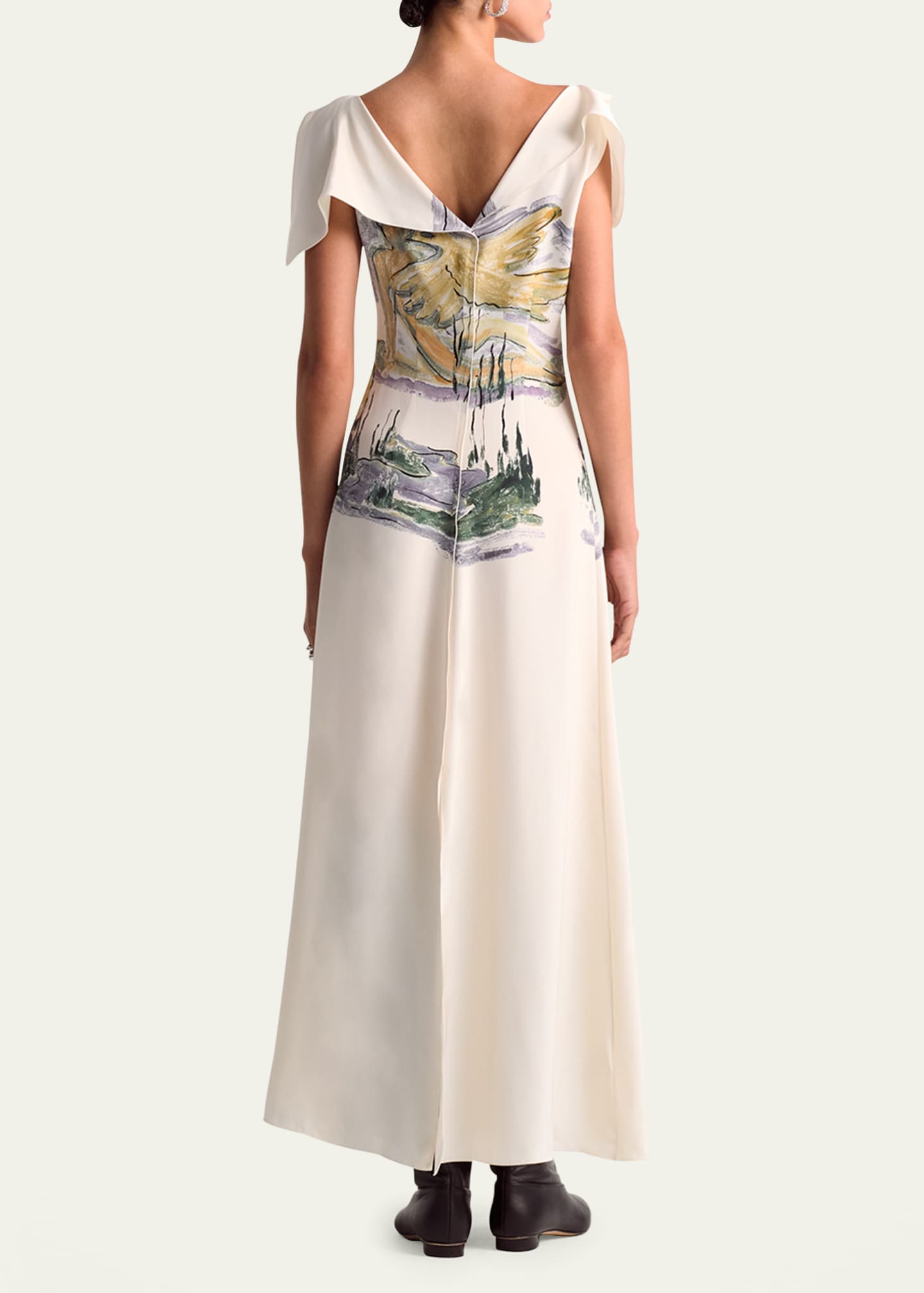 Altuzarra Jophee Drape Cap-Sleeve Maxi Dress Image 3 of 5