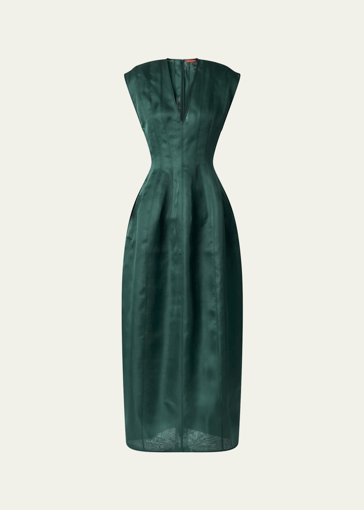 Altuzarra Bichette Paneled Cap-Sleeve Midi Dress Image 1 of 5