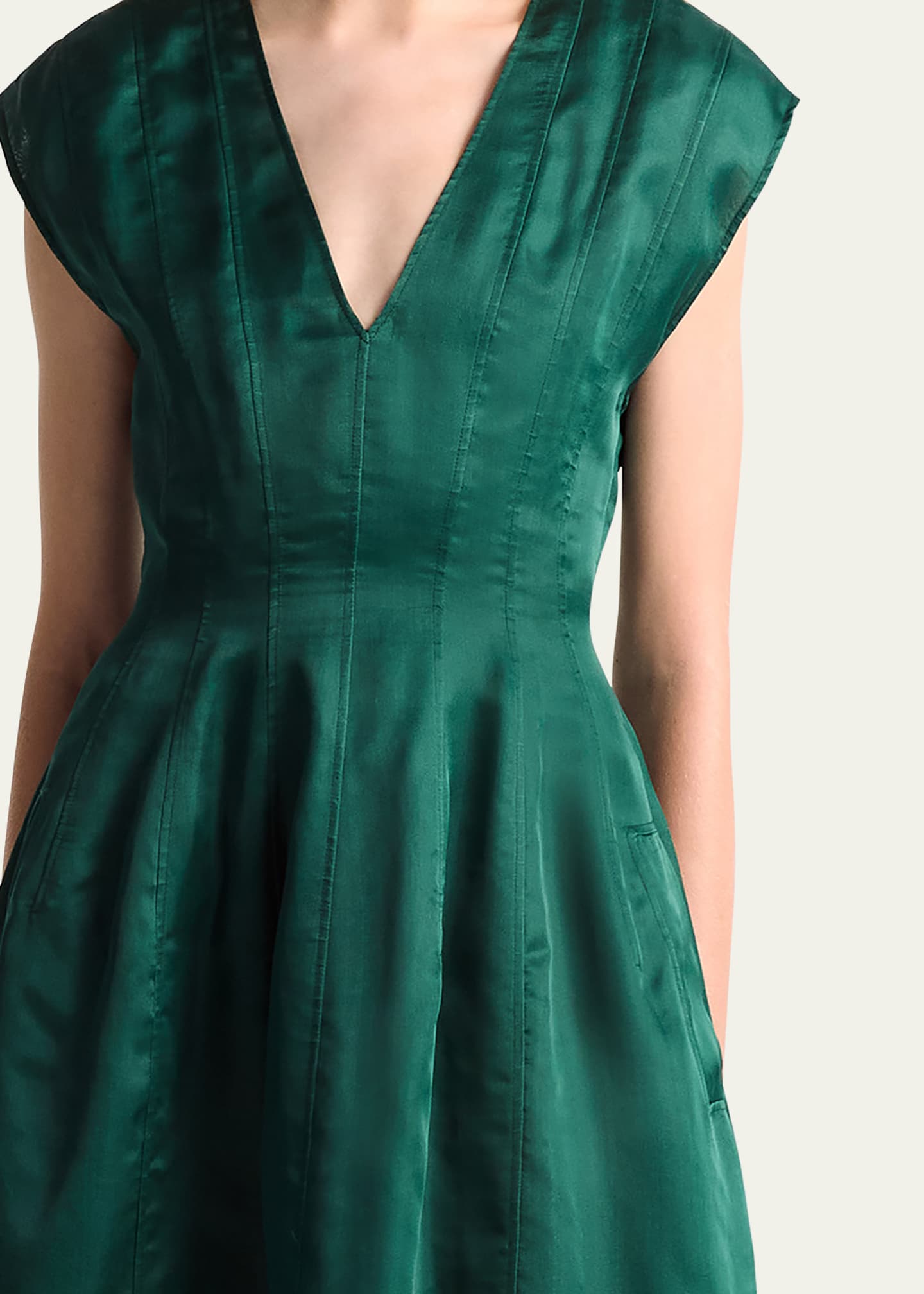 Altuzarra Bichette Paneled Cap-Sleeve Midi Dress Image 5 of 5