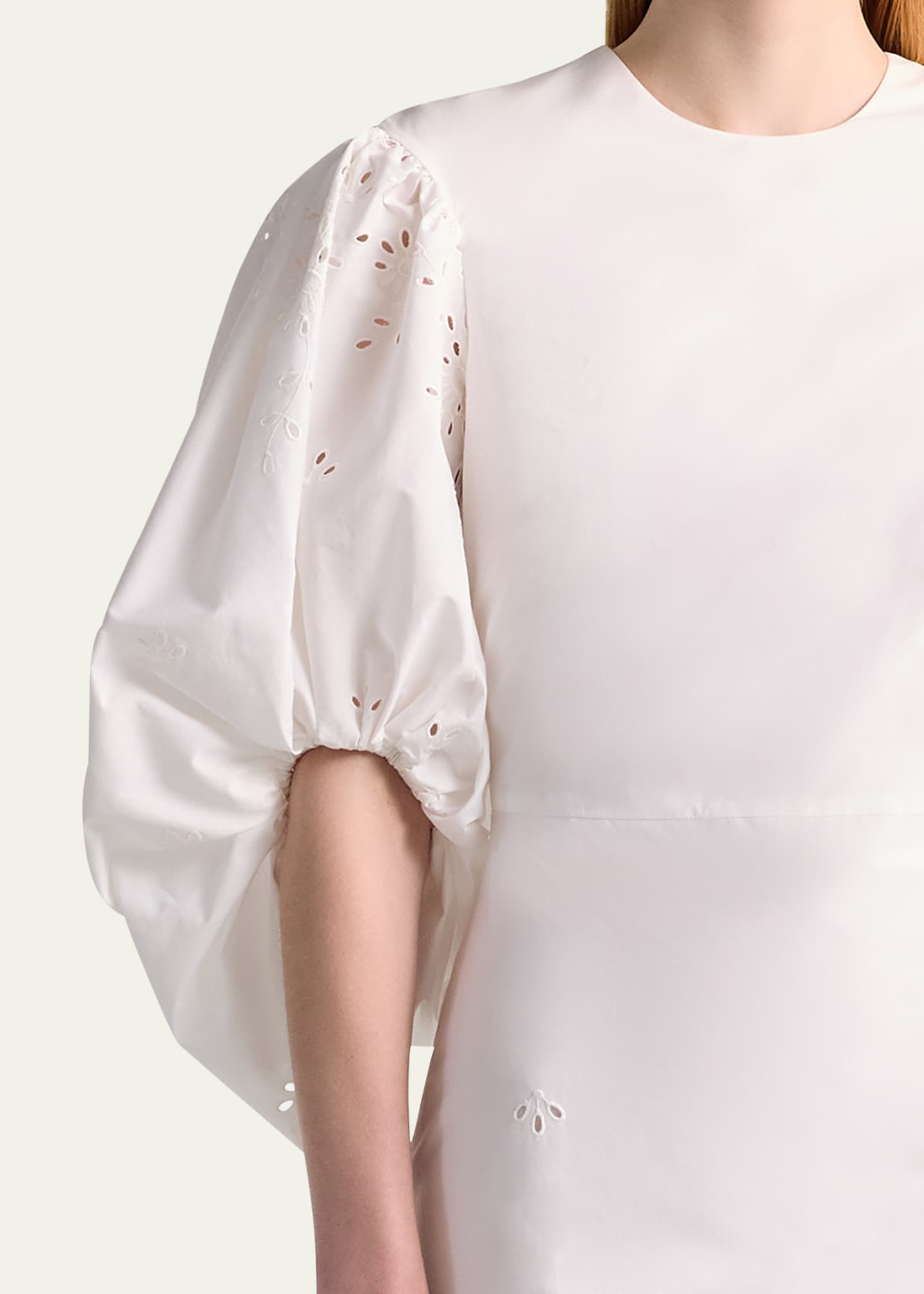 Danielle Eyelet Embroidered Puff-Sleeve Maxi Dress - Thumbnail 5