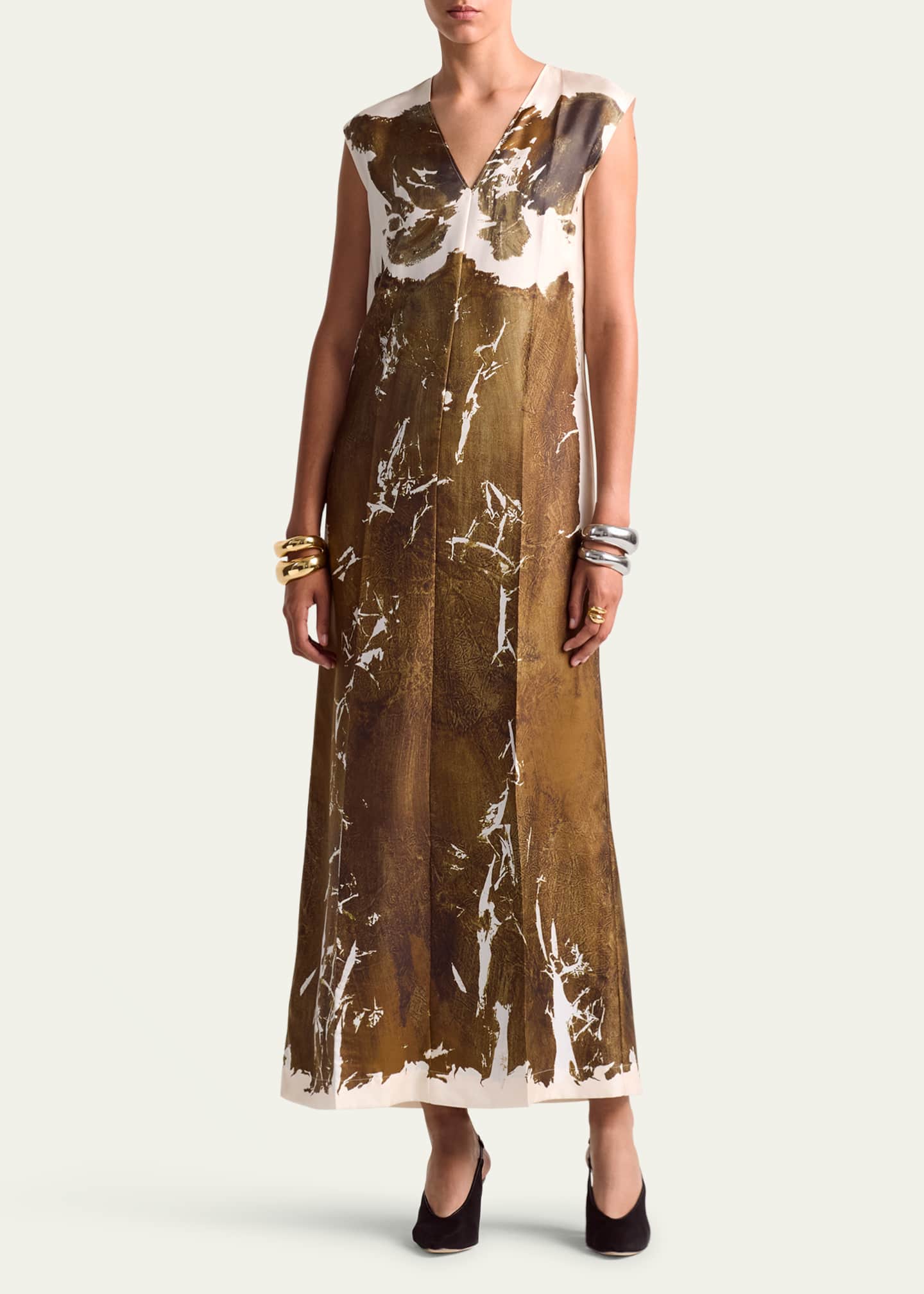 Altuzarra Cherie Long Printed Silk Dress Image 2 of 4