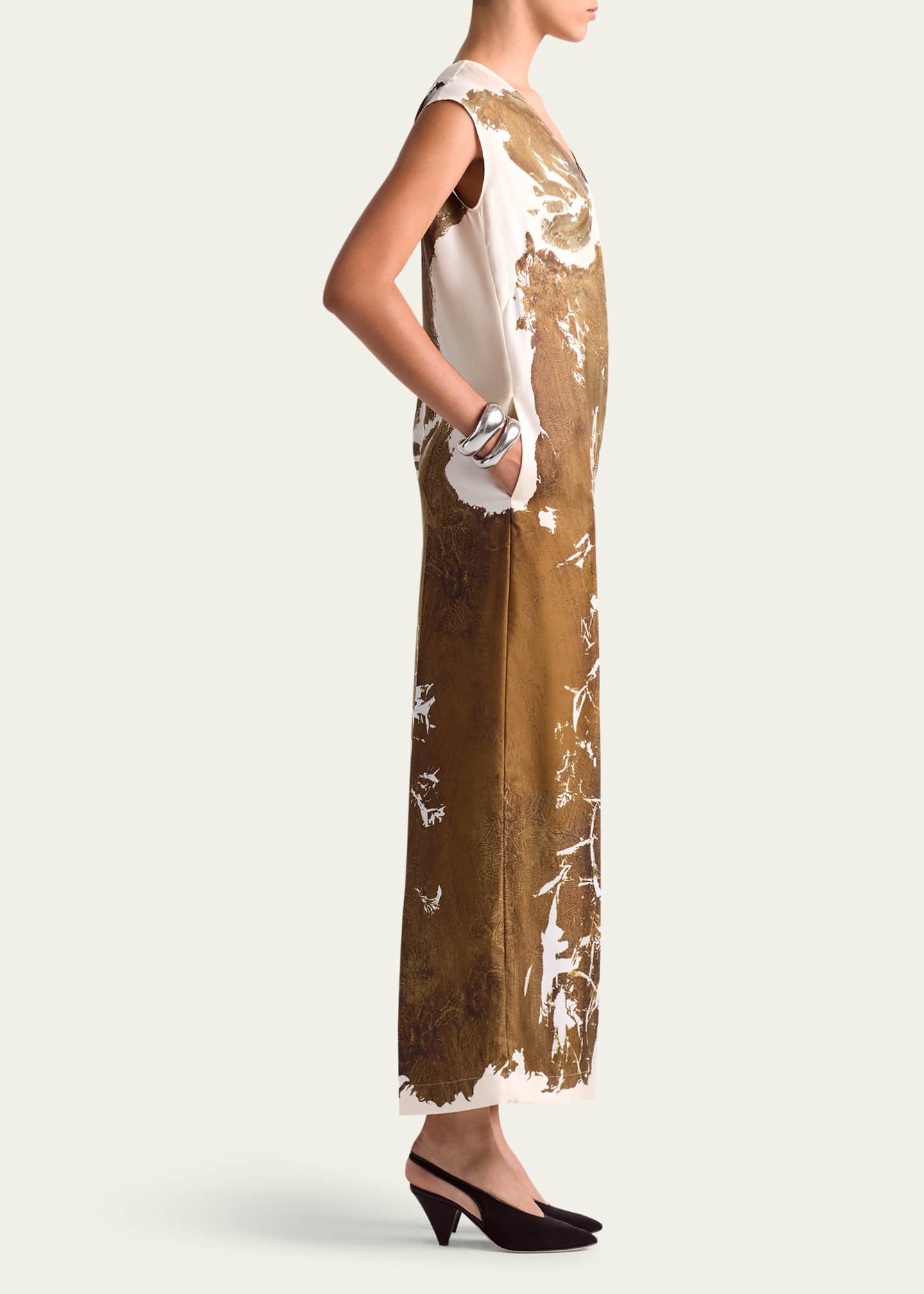 Altuzarra Cherie Long Printed Silk Dress Image 4 of 4