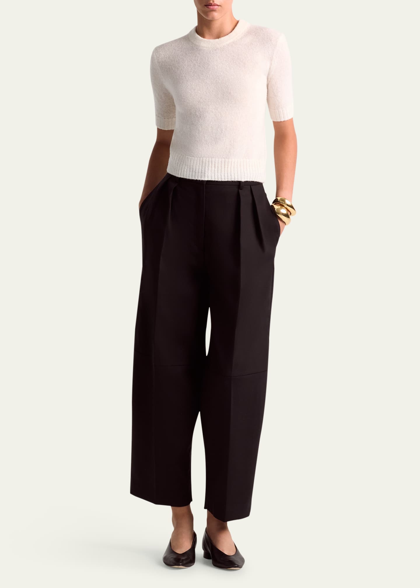 Altuzarra Ty Alpaca Short Sleeve Sweater Image 2 of 4