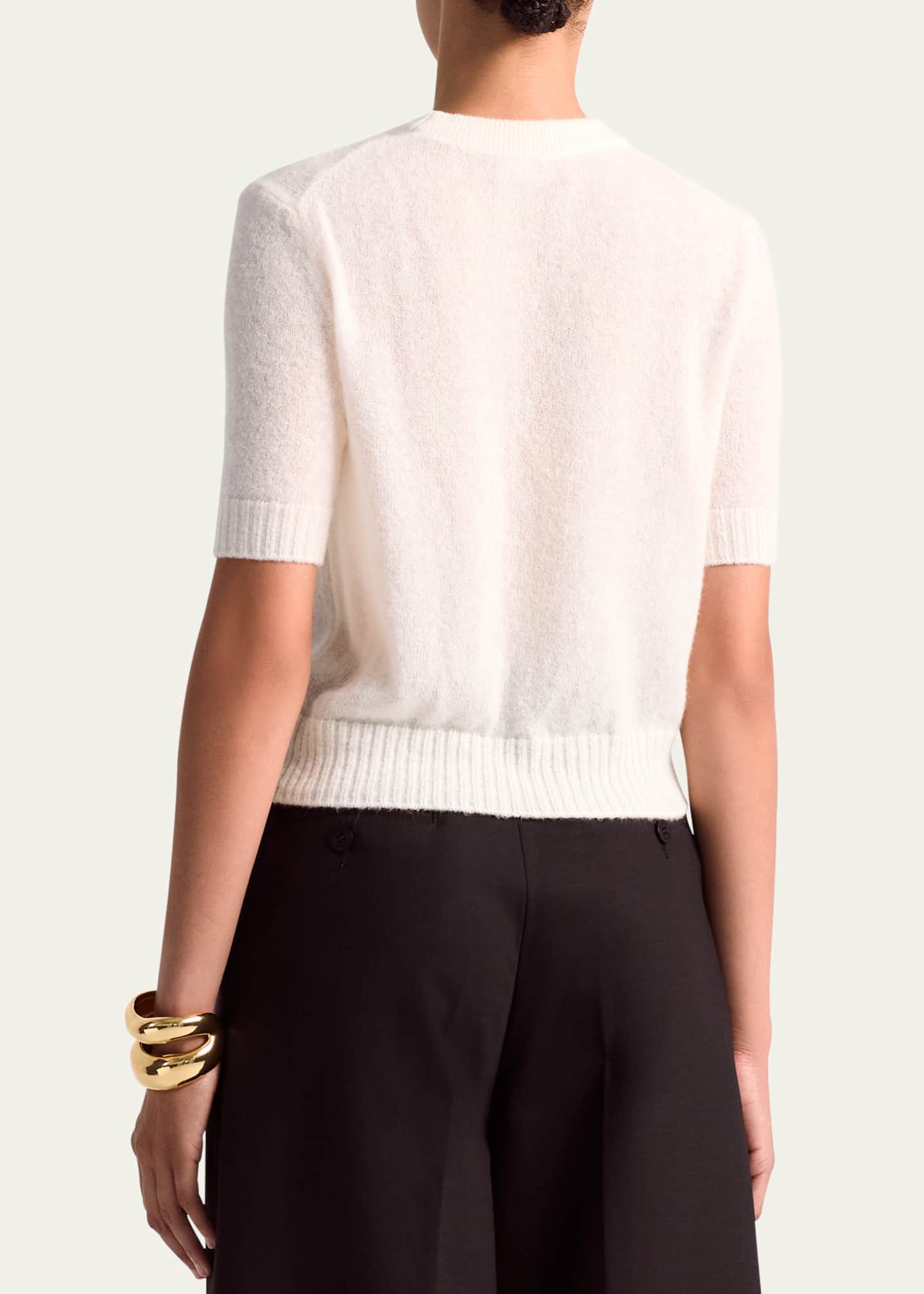 Altuzarra Ty Alpaca Short Sleeve Sweater Image 3 of 4