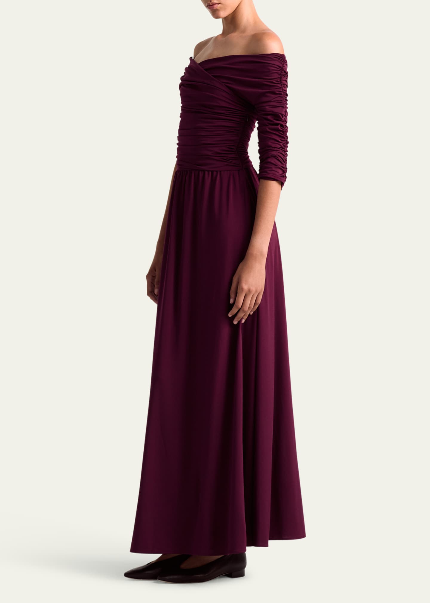 Altuzarra Char Off-Shoulder Ruched Long Dress Image 4 of 4