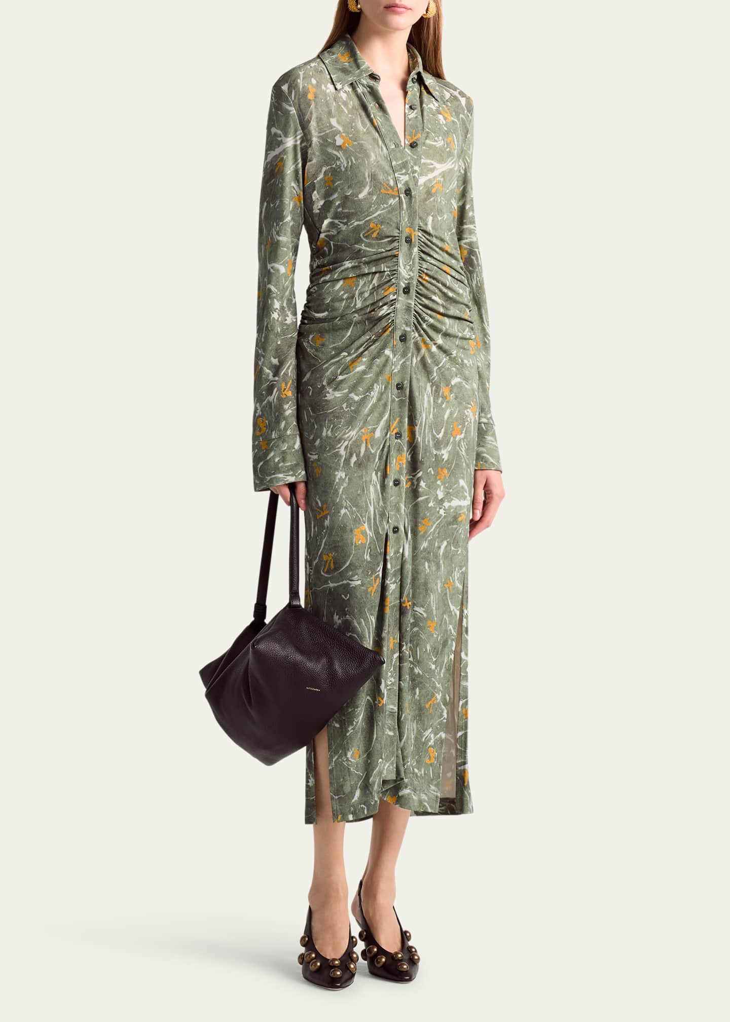 Altuzarra Claudia Abstract Gathered Waist Dress Image 2 of 4
