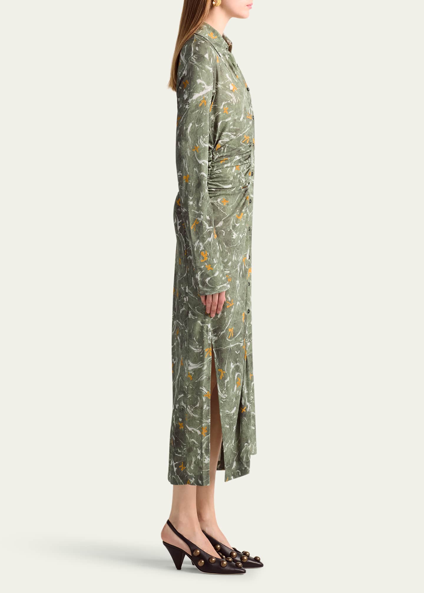 Altuzarra Claudia Abstract Gathered Waist Dress Image 4 of 4