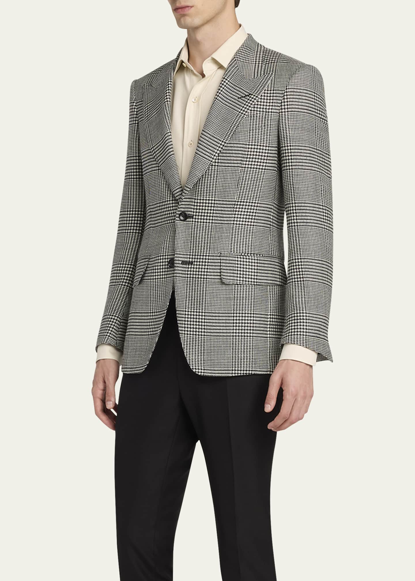 TOM FORD Men's Shelton Prince of Wales Sport Coat Image 4 of 5