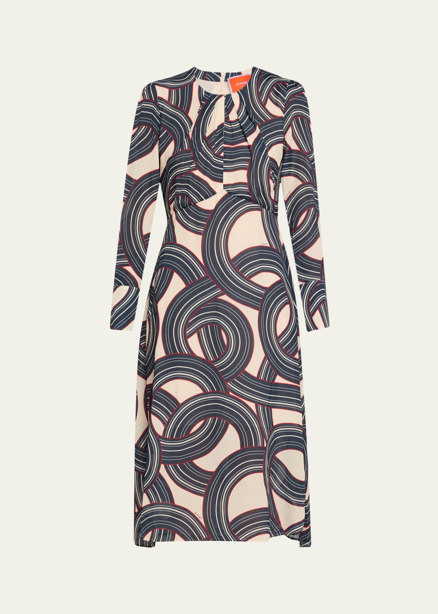 Eve Abstract Long Sleeve Midi Dress