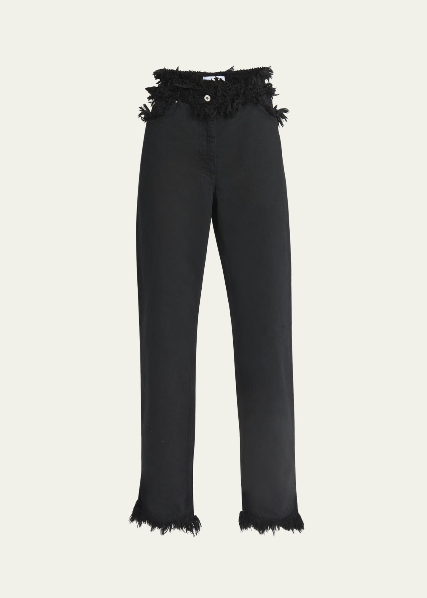 Ferragamo Frayed High-Rise Straight-Leg Pants Image 1 of 5
