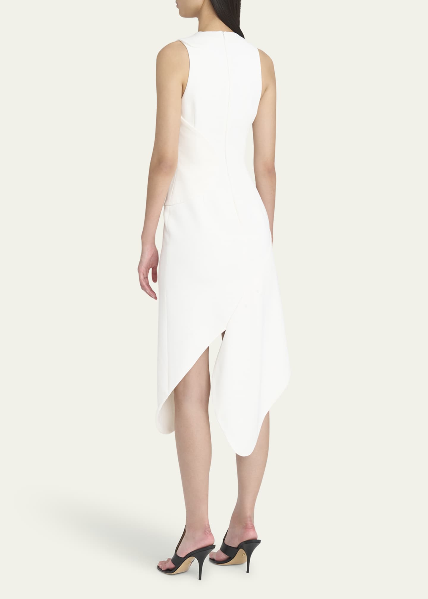 Ferragamo Sleeveless High-Low Midi Dress Image 3 of 5