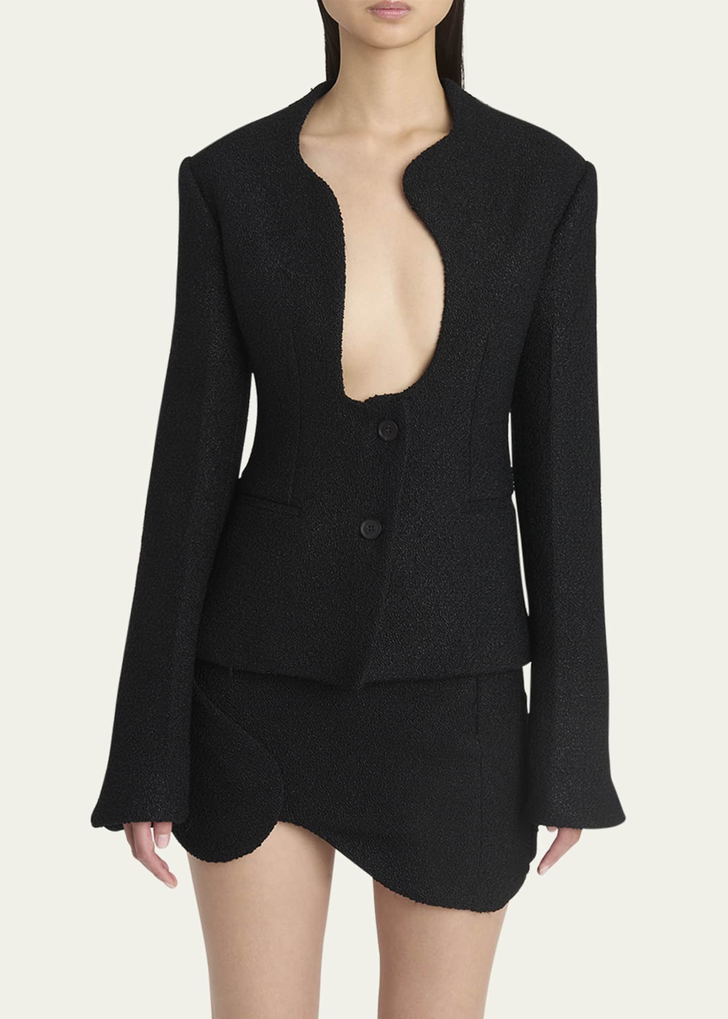 Ferragamo Two-Button Plunge Blazer Image 5 of 5