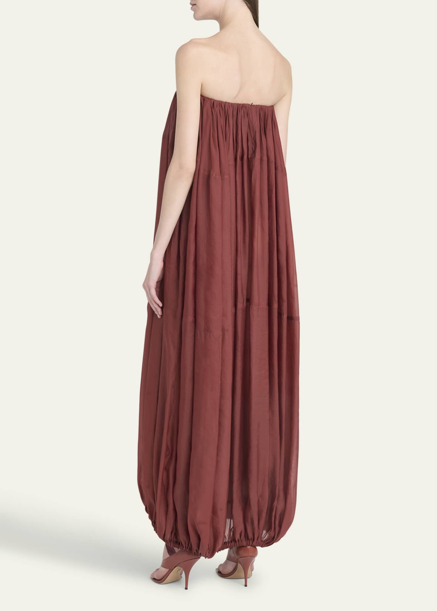 Ferragamo Strapless Bubble-Hem Maxi Dress Image 3 of 5