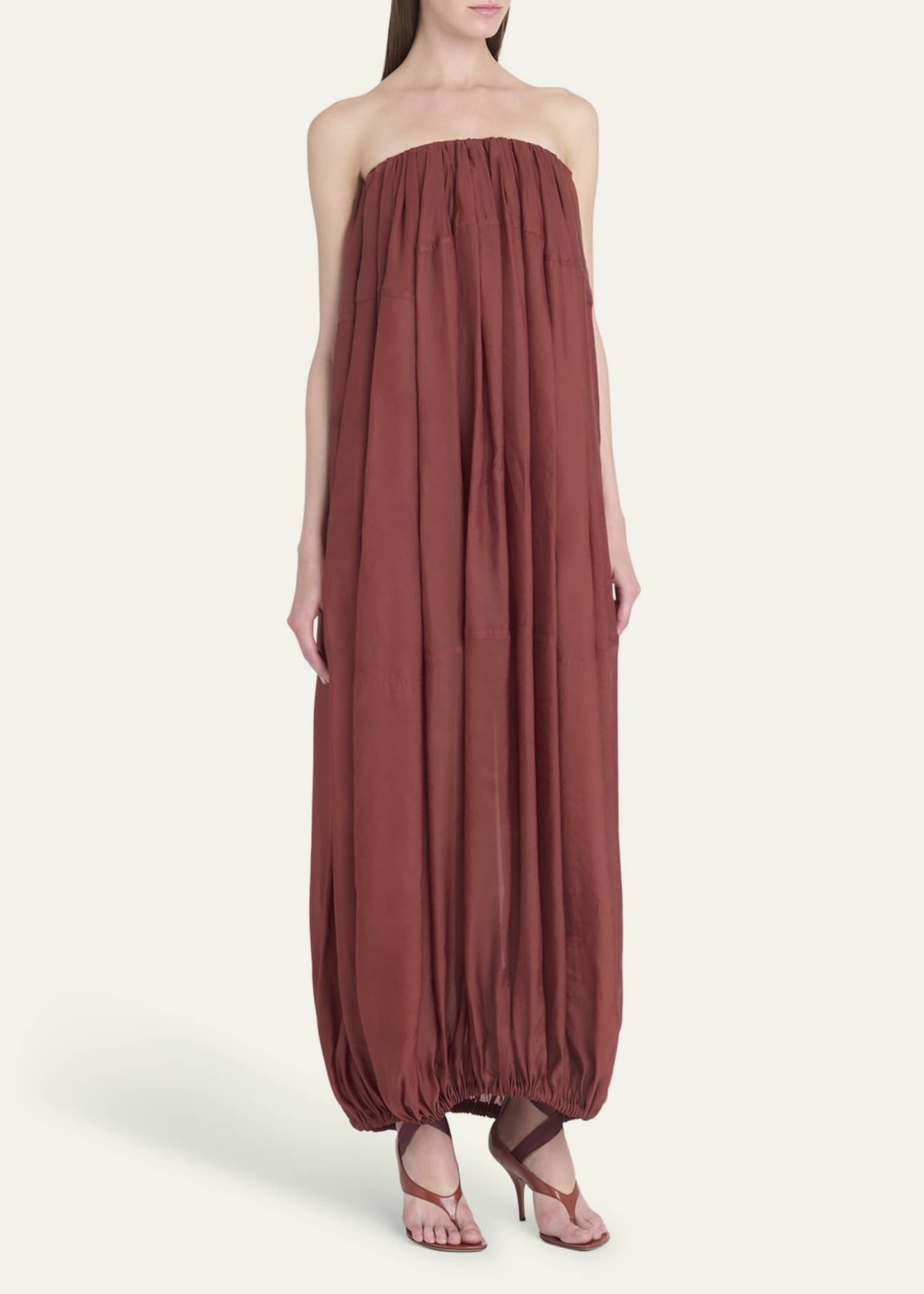 Ferragamo Strapless Bubble-Hem Maxi Dress Image 4 of 5