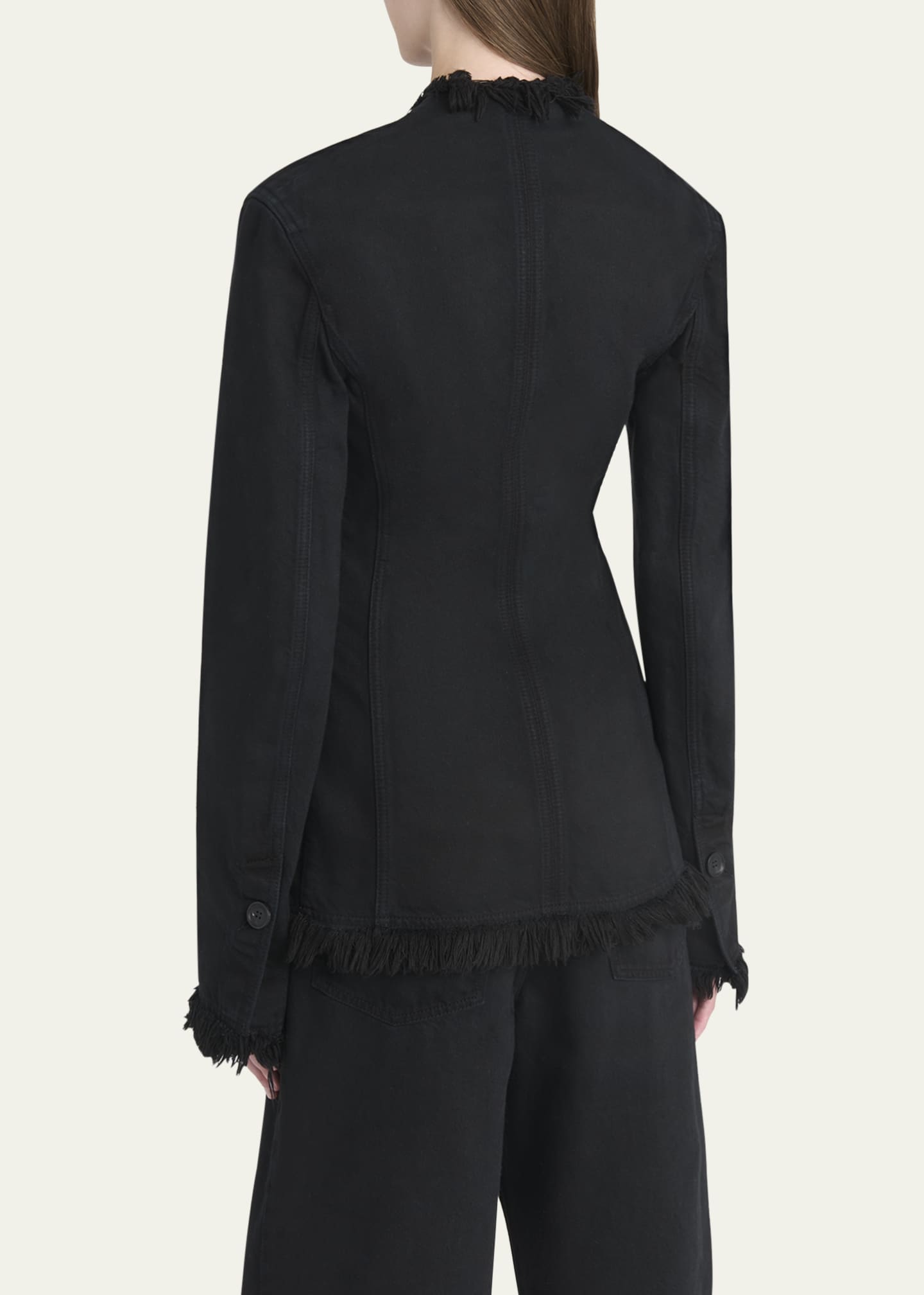 Ferragamo Fringe-Trim Plunge Blazer Image 3 of 5