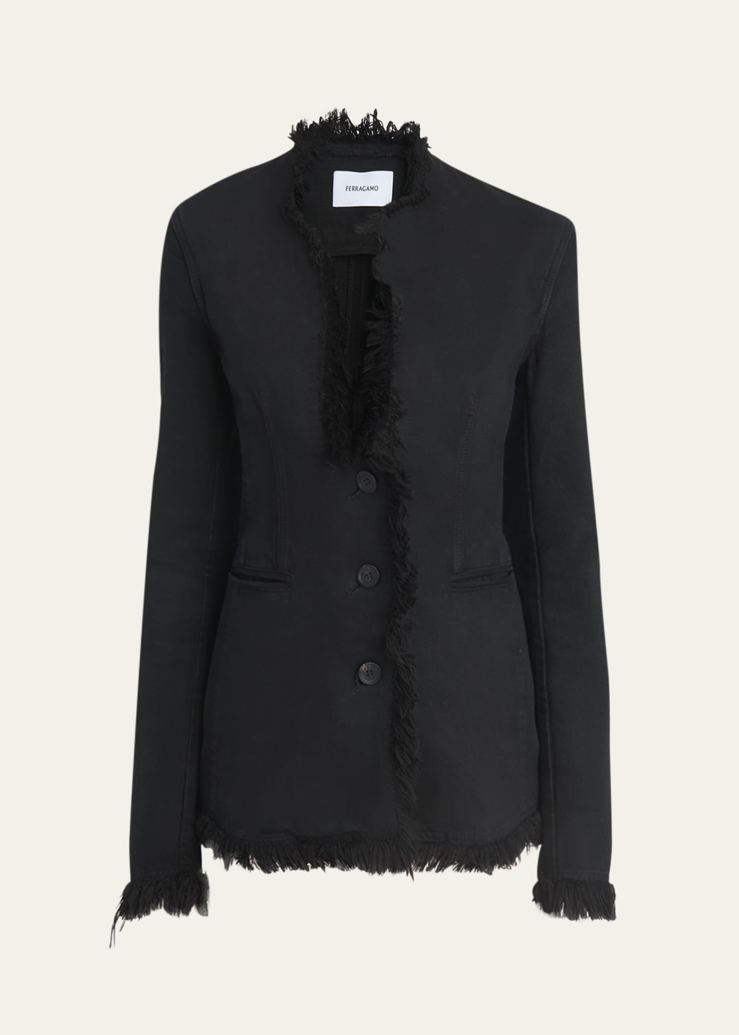 Ferragamo Fringe-Trim Plunge Blazer Image 1 of 5