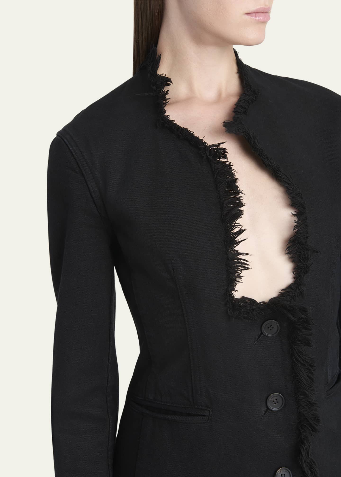 Ferragamo Fringe-Trim Plunge Blazer Image 5 of 5