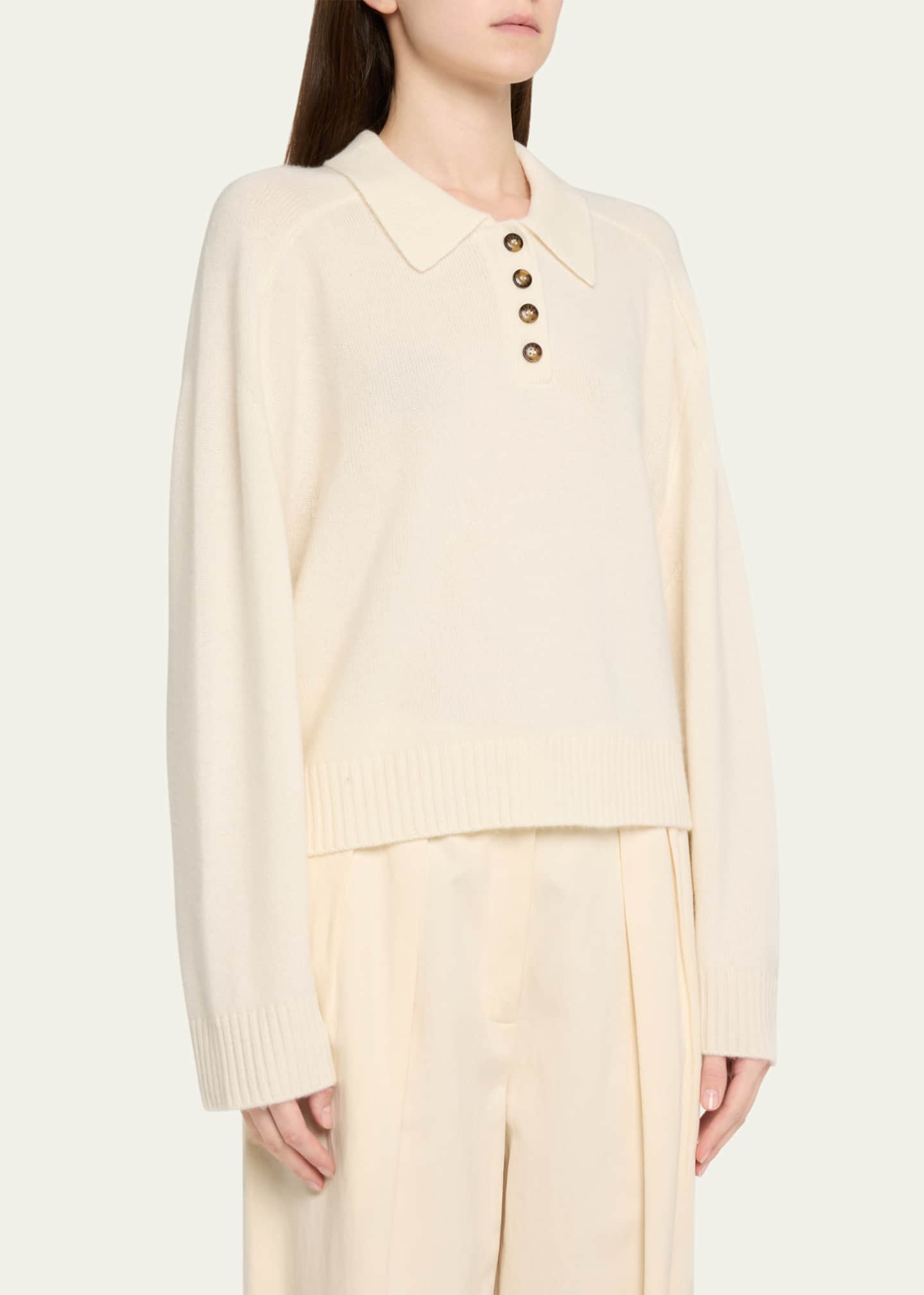 Loulou Studio Homere Polo Cashmere Sweater Image 4 of 5