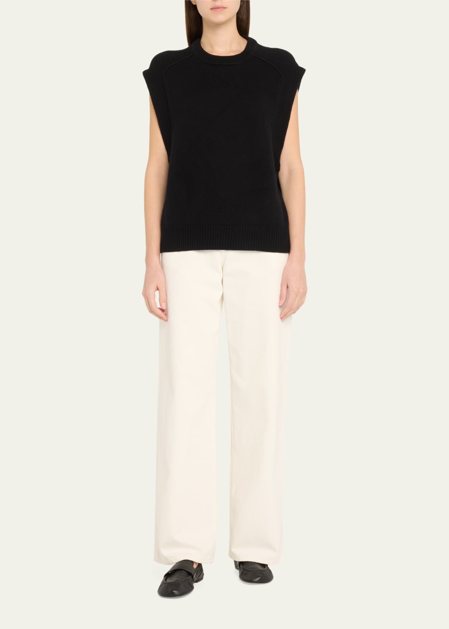Loulou Studio Mari Sleeveless Wool-Cashmere Boxy Sweater Image 2 of 5