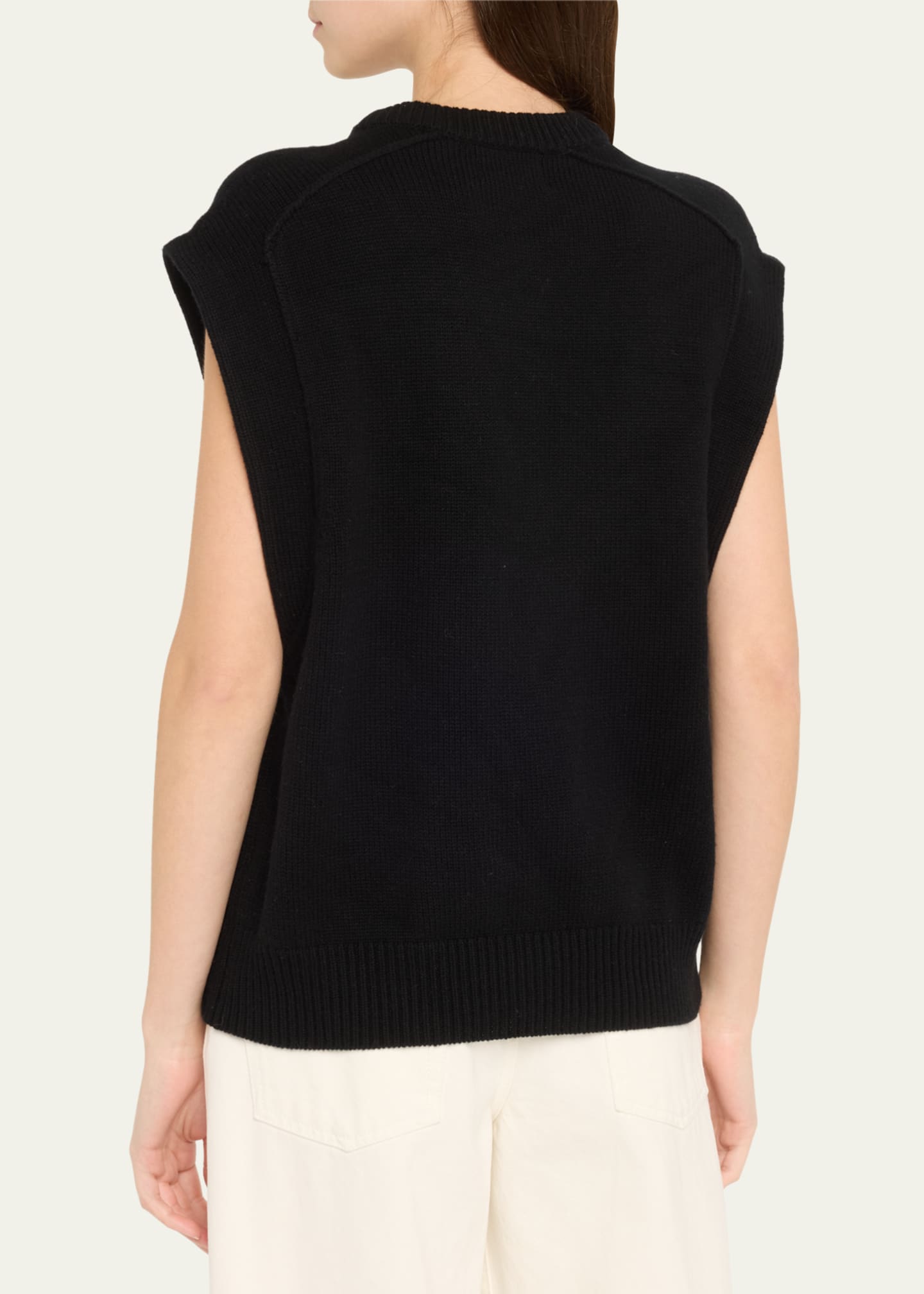 Loulou Studio Mari Sleeveless Wool-Cashmere Boxy Sweater Image 3 of 5