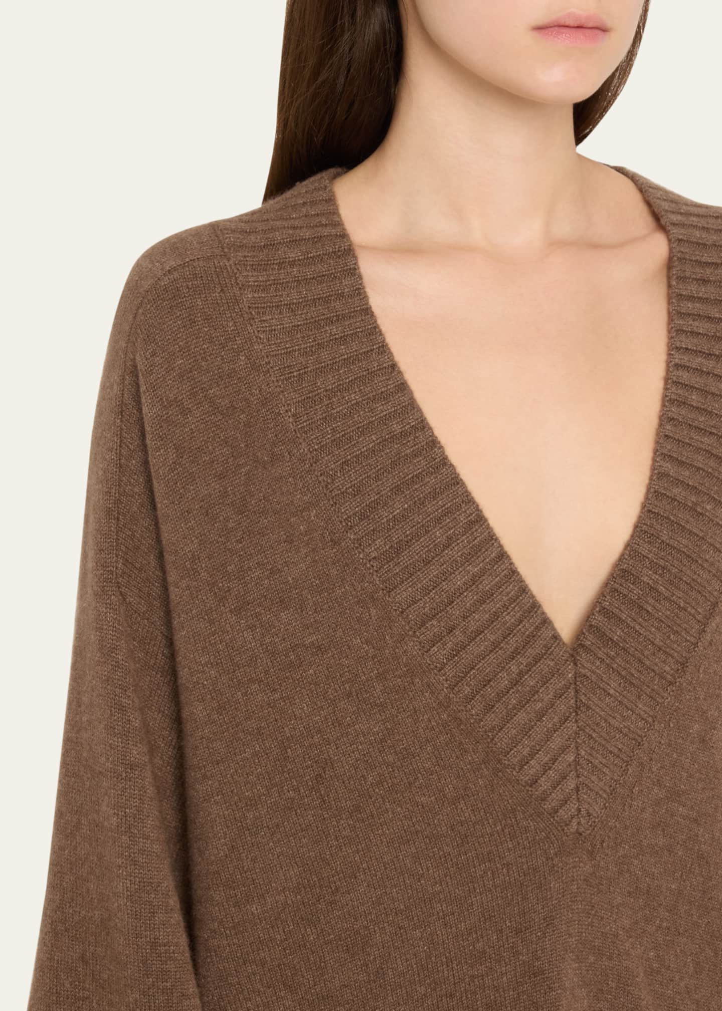 Loulou Studio Sage Plunging V-Neck Cashmere Oversized Sweater Image 5 of 5