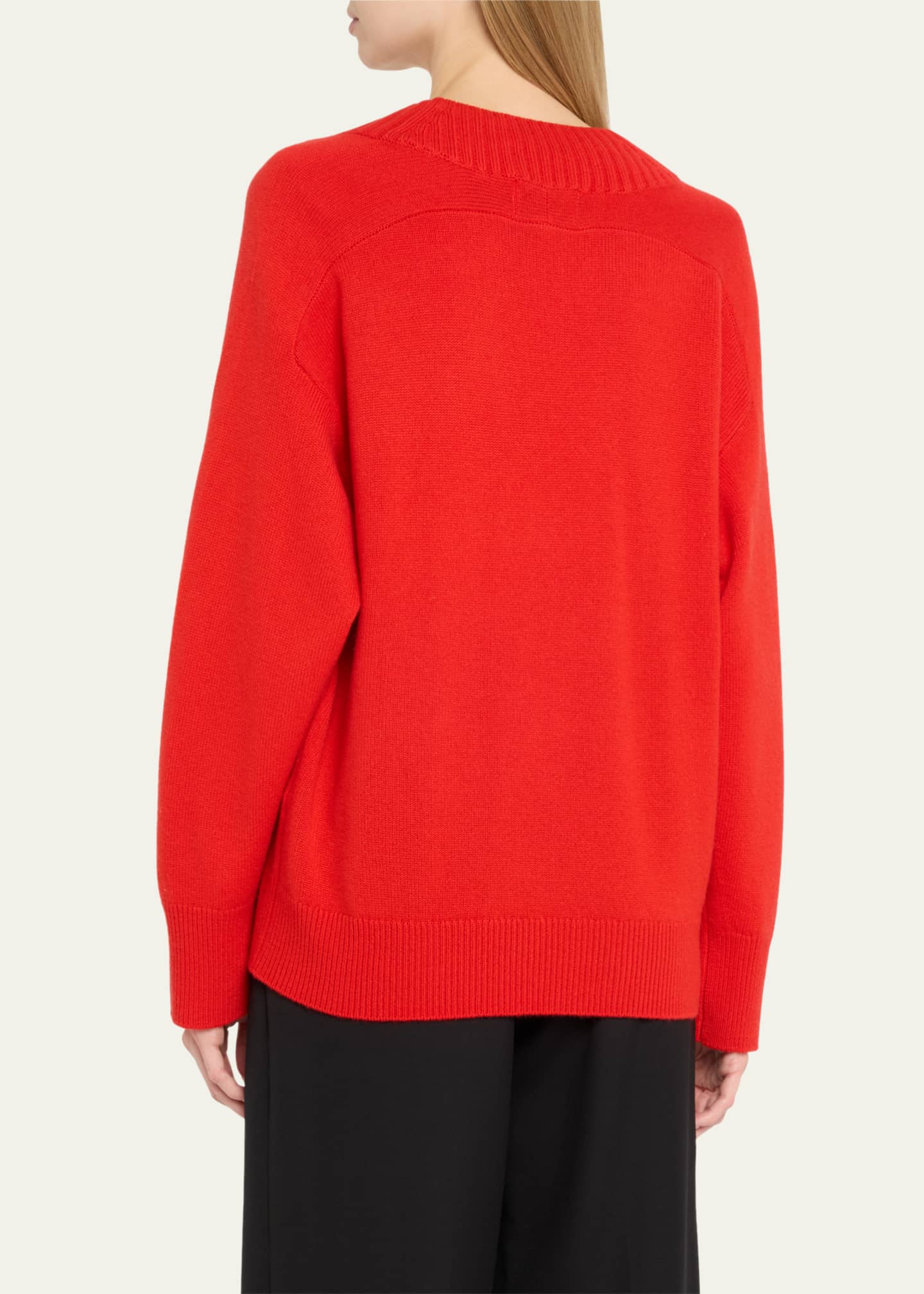 Loulou Studio Sage Plunging V-Neck Cashmere Oversized Sweater Image 3 of 5
