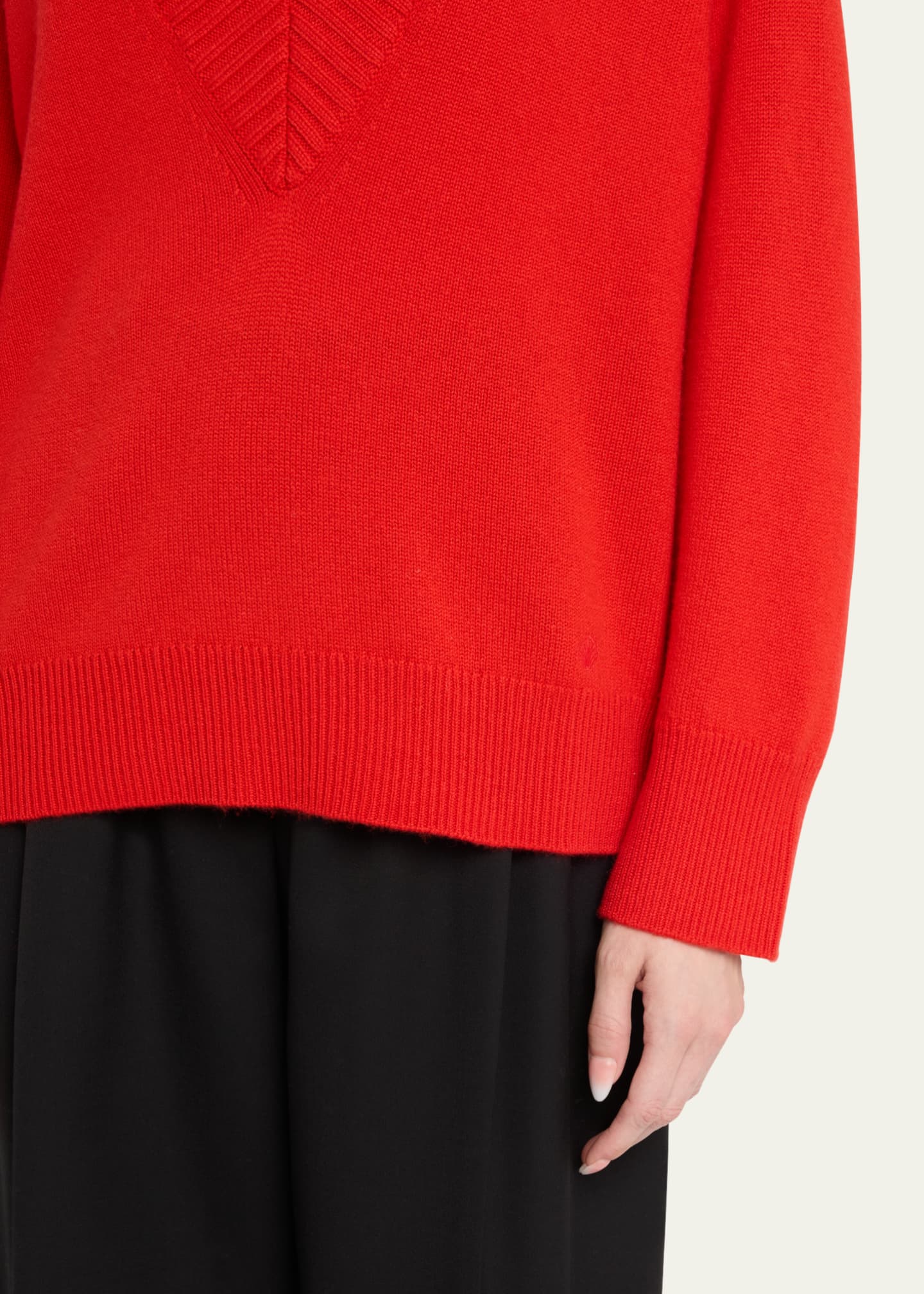 Loulou Studio Sage Plunging V-Neck Cashmere Oversized Sweater Image 5 of 5
