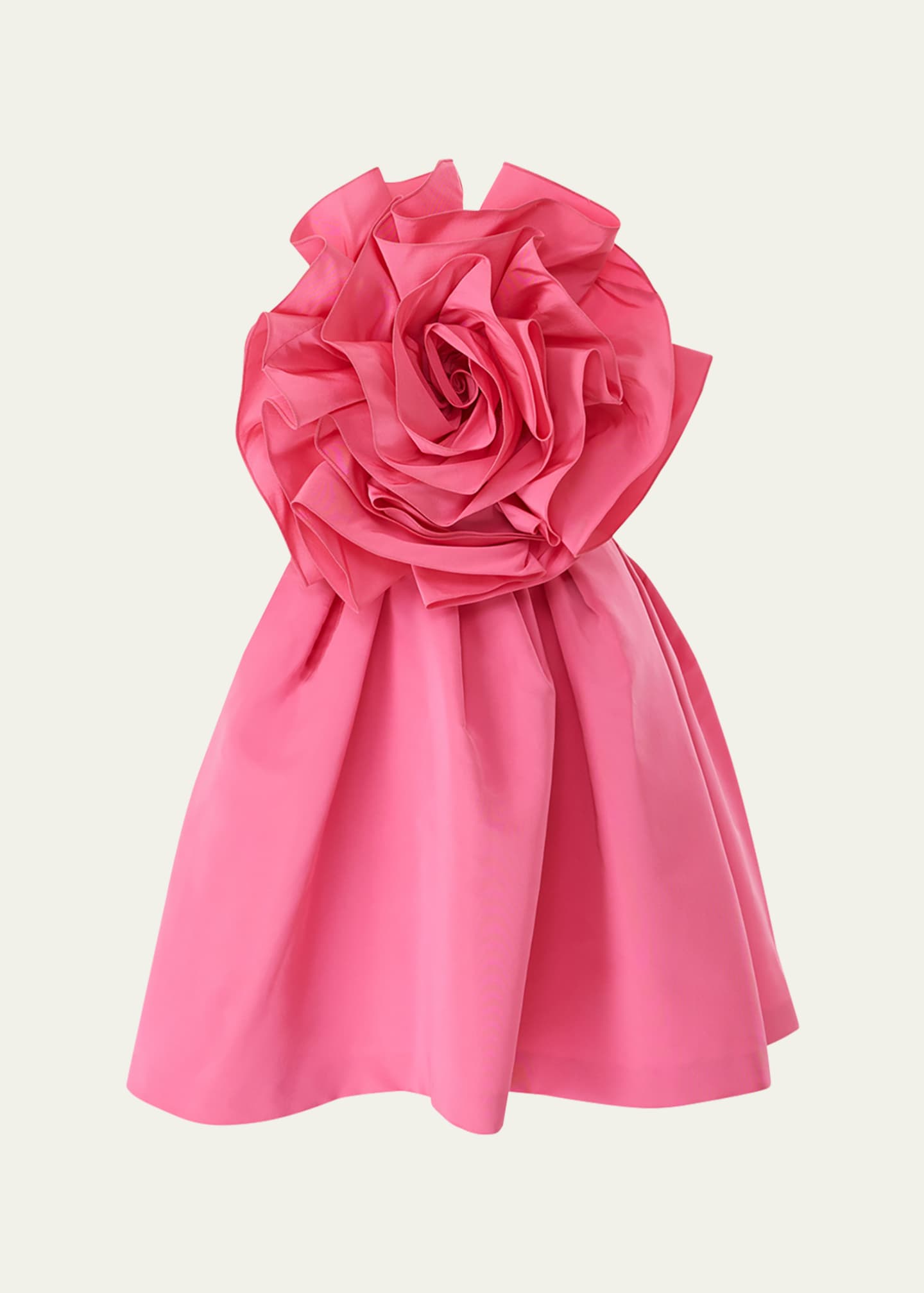 Carolina Herrera Flower Strapless Mini Dress Image 1 of 3