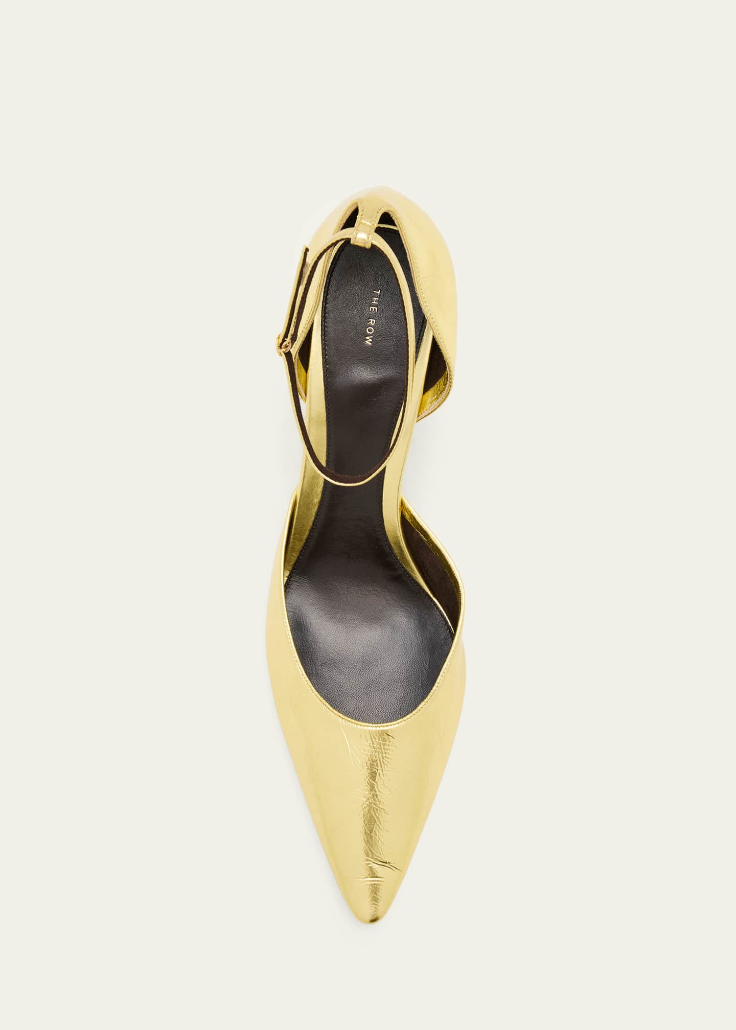 THE ROW Liisa Metallic D'Orsay Ankle-Strap Pumps - Bergdorf Goodman