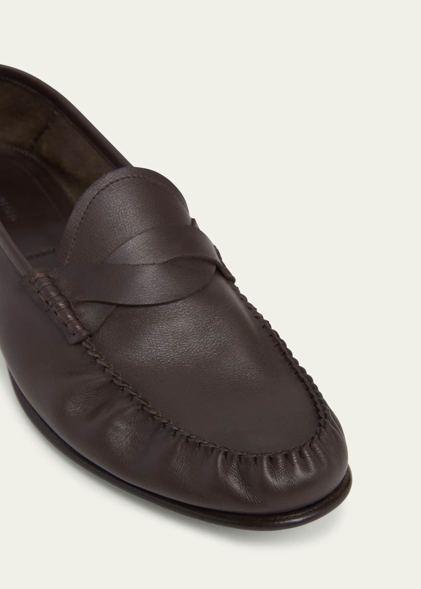 TOM FORD Men's Ripley Leather Twisted-Band Penny Loafers Image 5 of 5