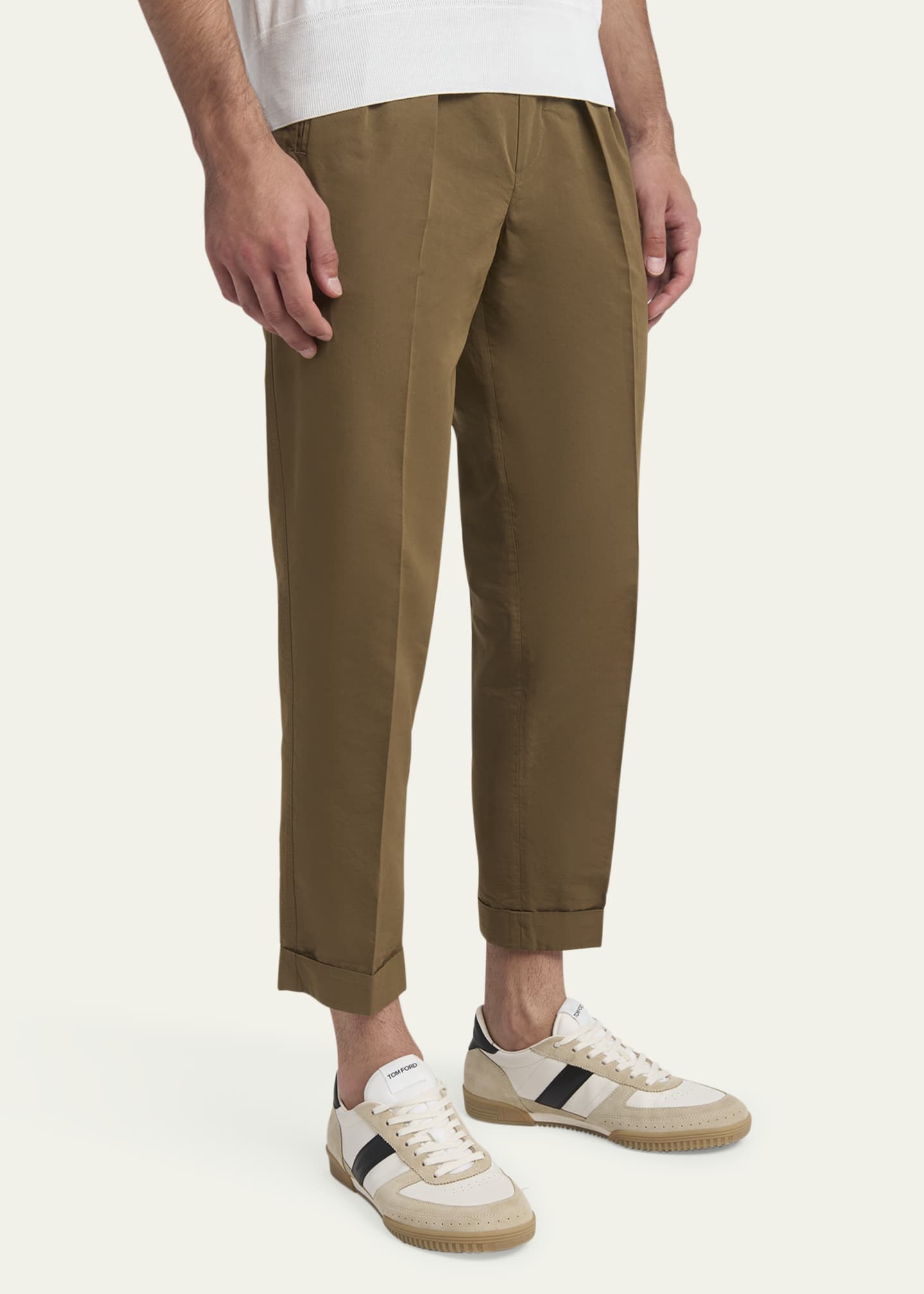 TOM FORD Men's Terence Suede and Leather Low-Top Sneakers Image 2 of 5
