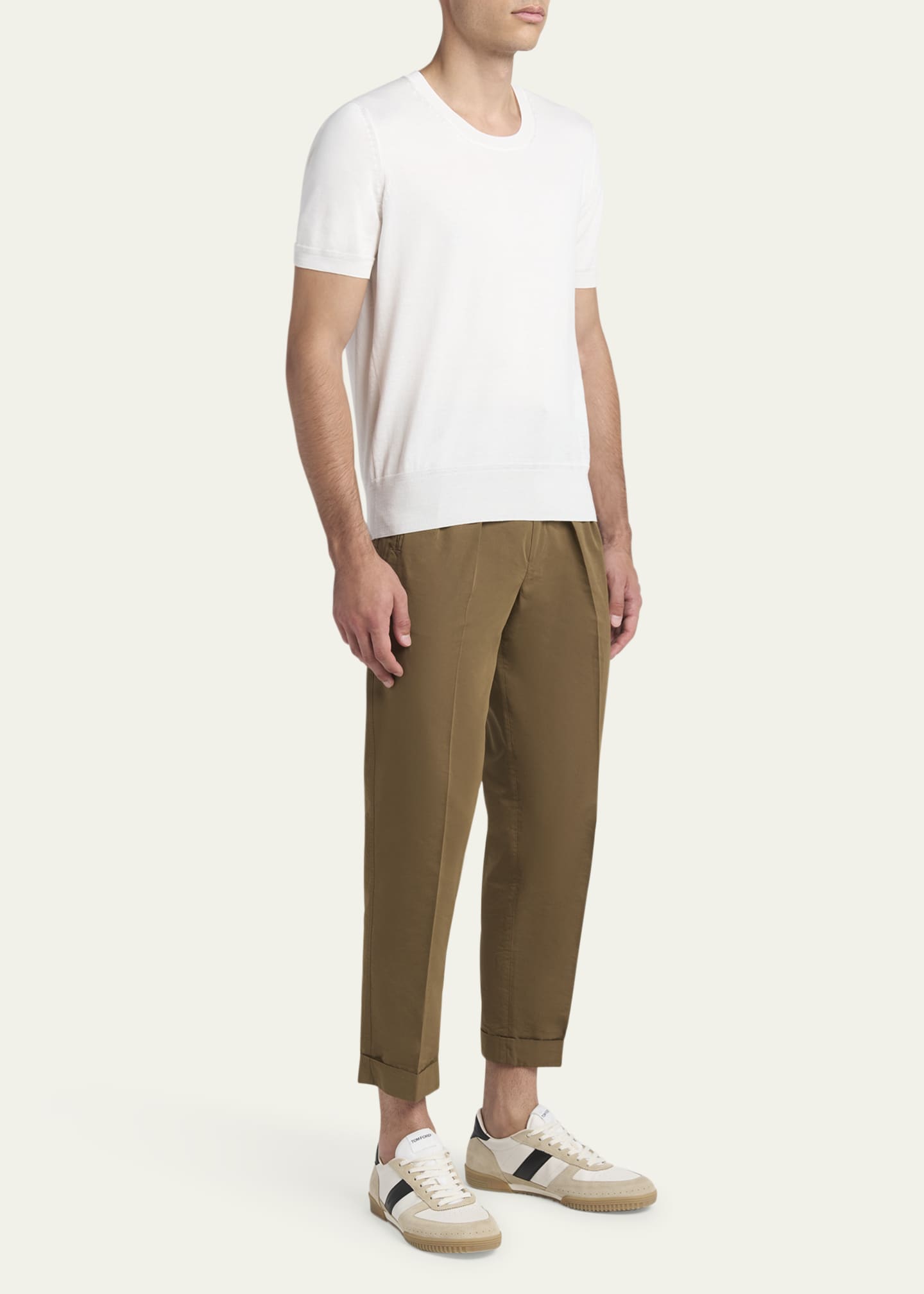 TOM FORD Men's Terence Suede and Leather Low-Top Sneakers Image 3 of 5