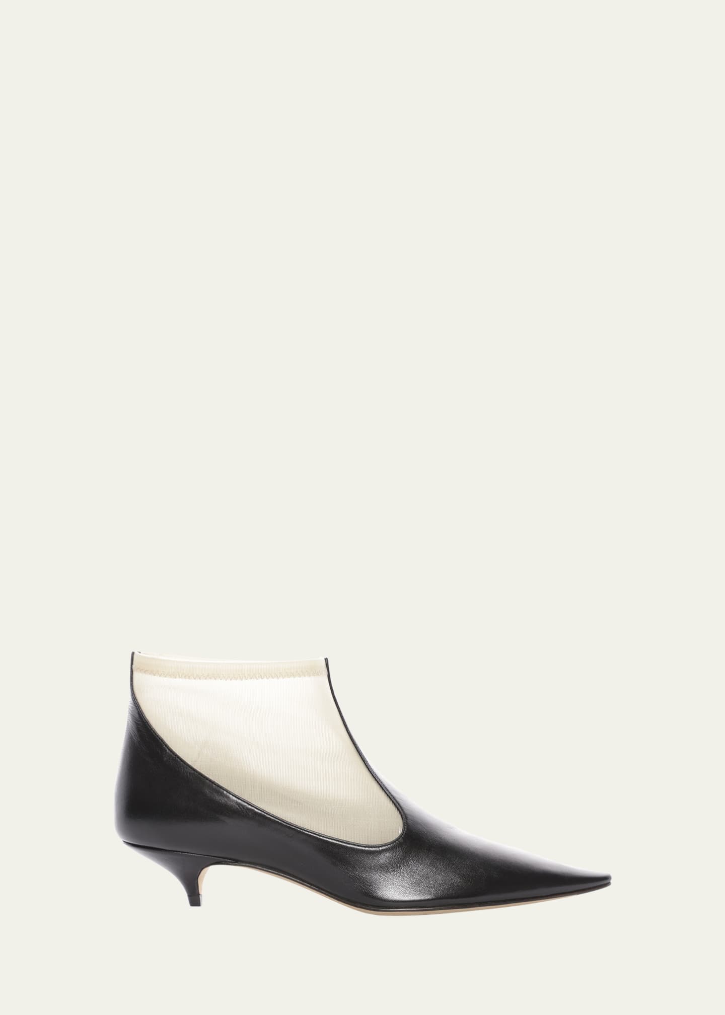 THE ROW Pointed Mesh Kitten-Heel Booties