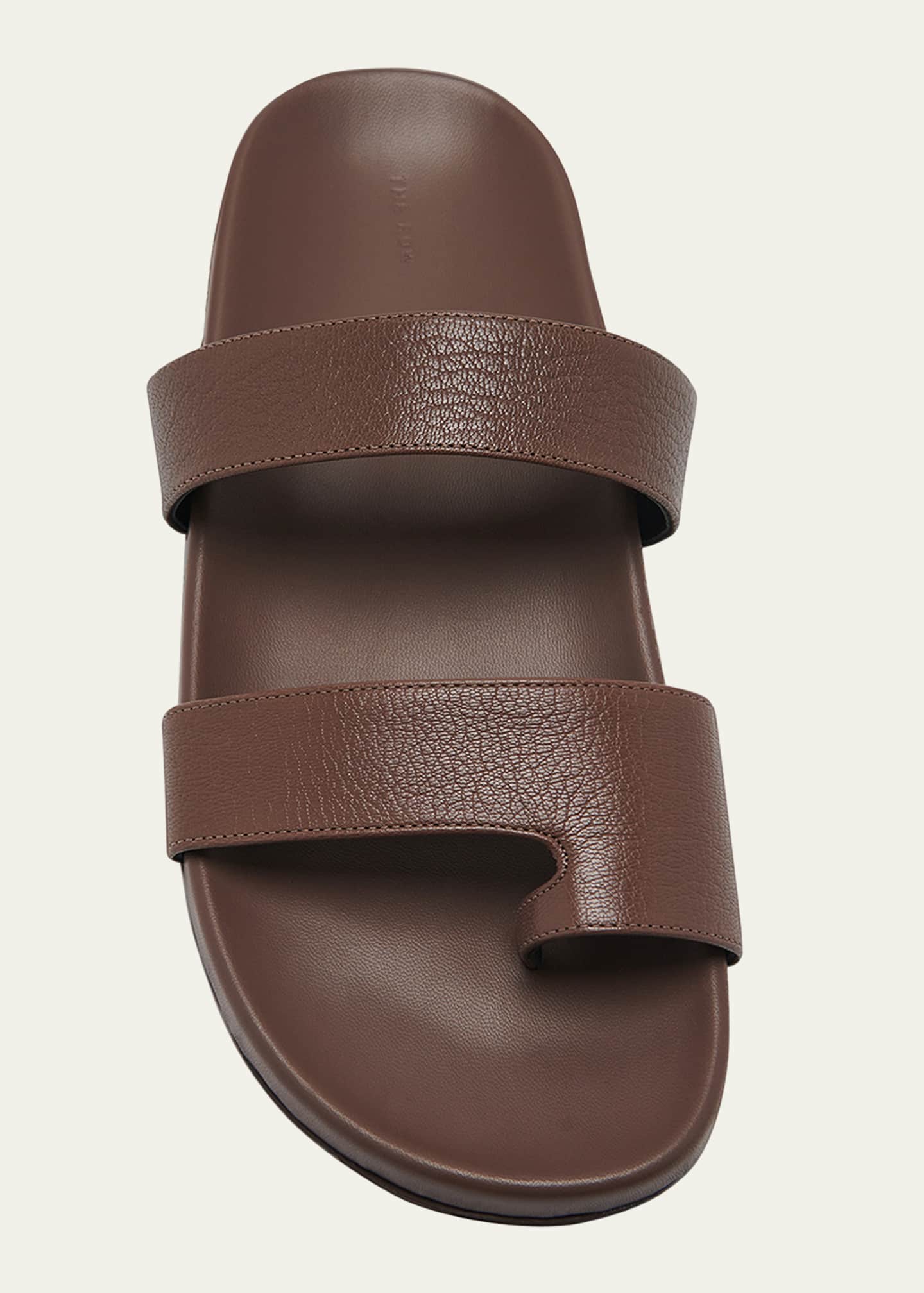 THE ROW Hugh Leather Toe-Ring Slide Sandals - Bergdorf Goodman