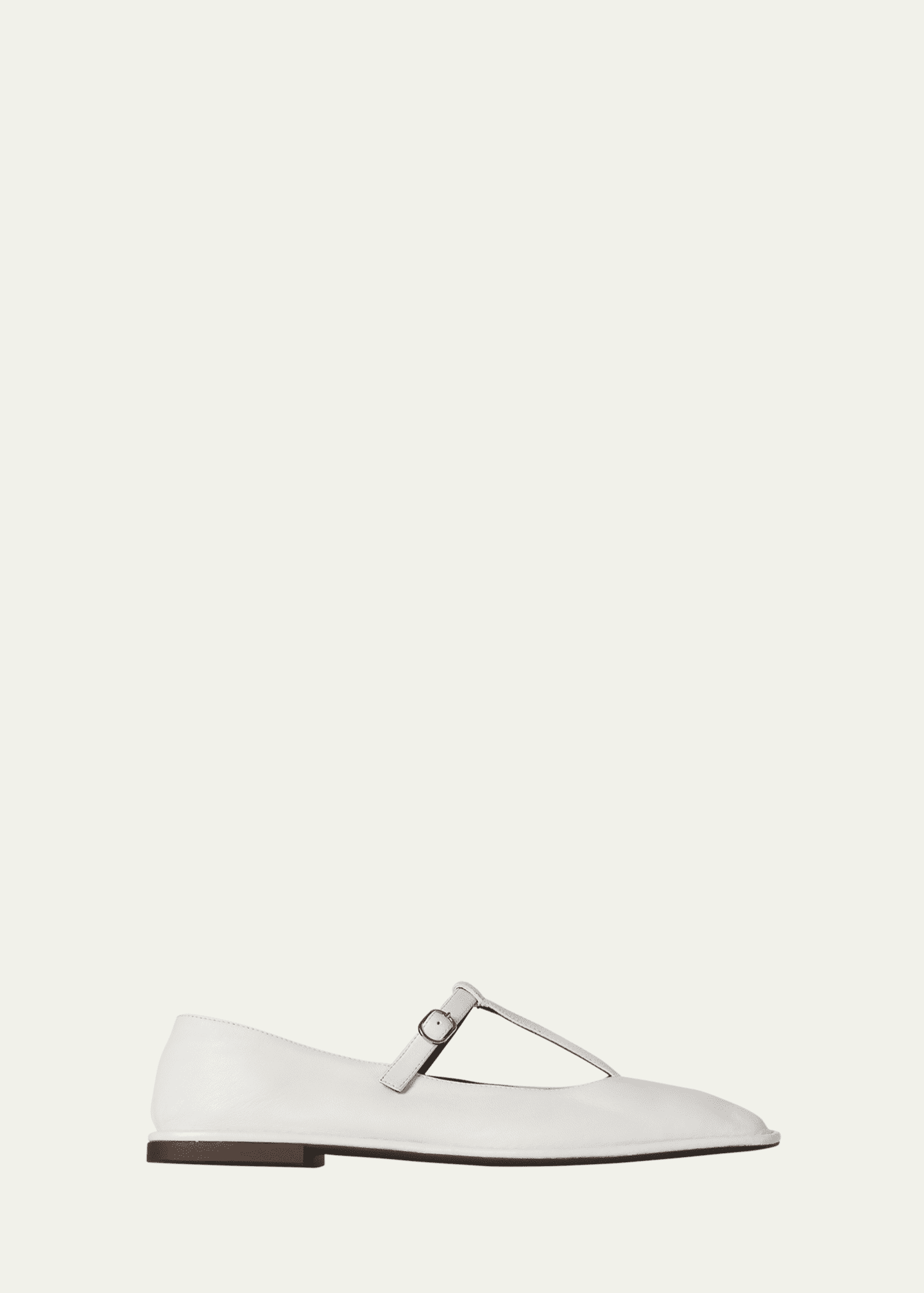 THE ROW Leather T-Strap Ballerina Flats