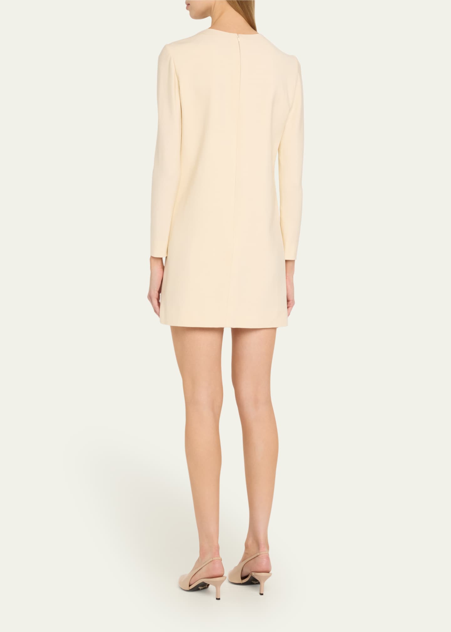 1970s Oscar de la Renta Long Sleeve Wool Dress