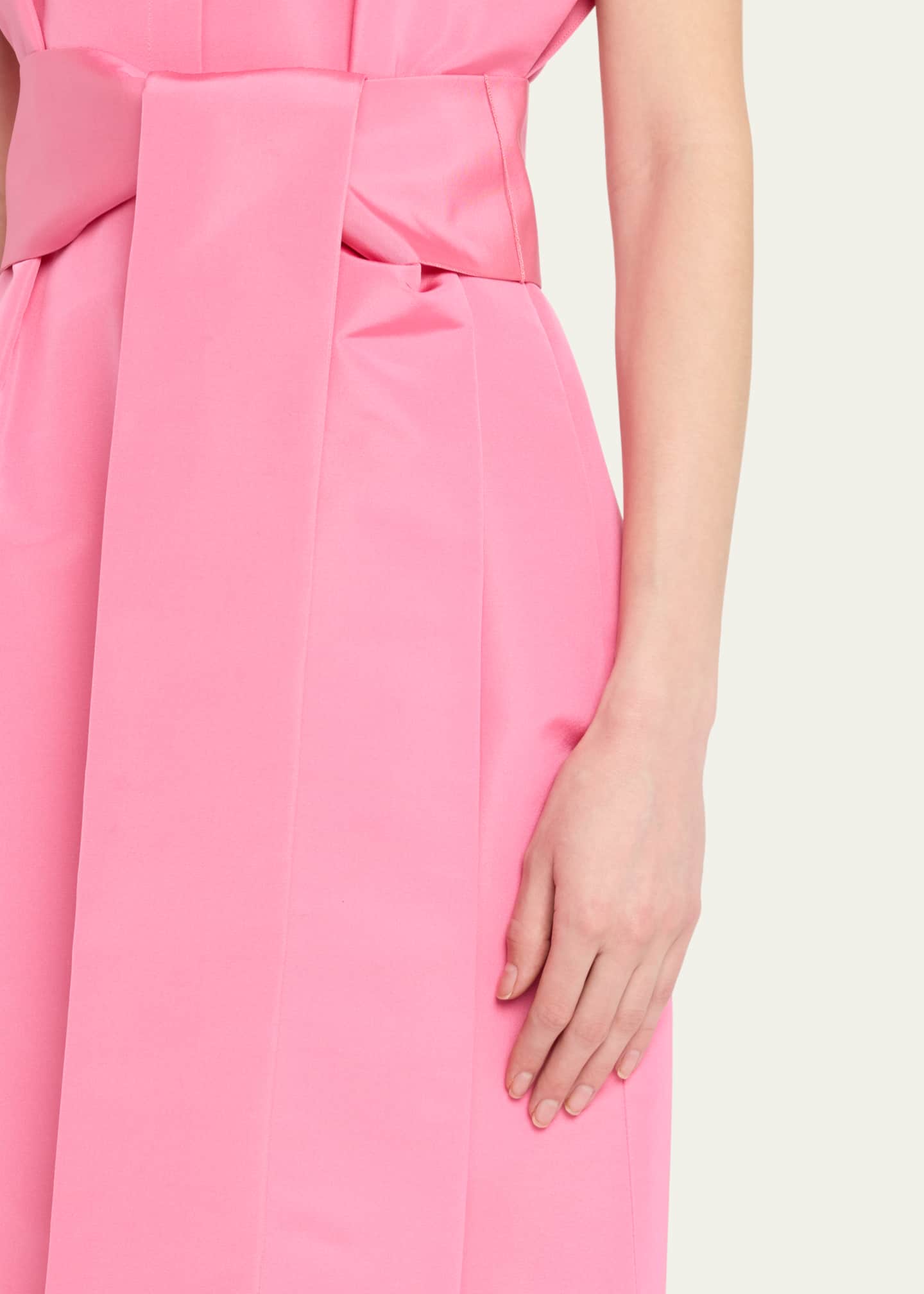 Carolina Herrera Cap-Sleeve Belted Column Trench Gown Image 5 of 5