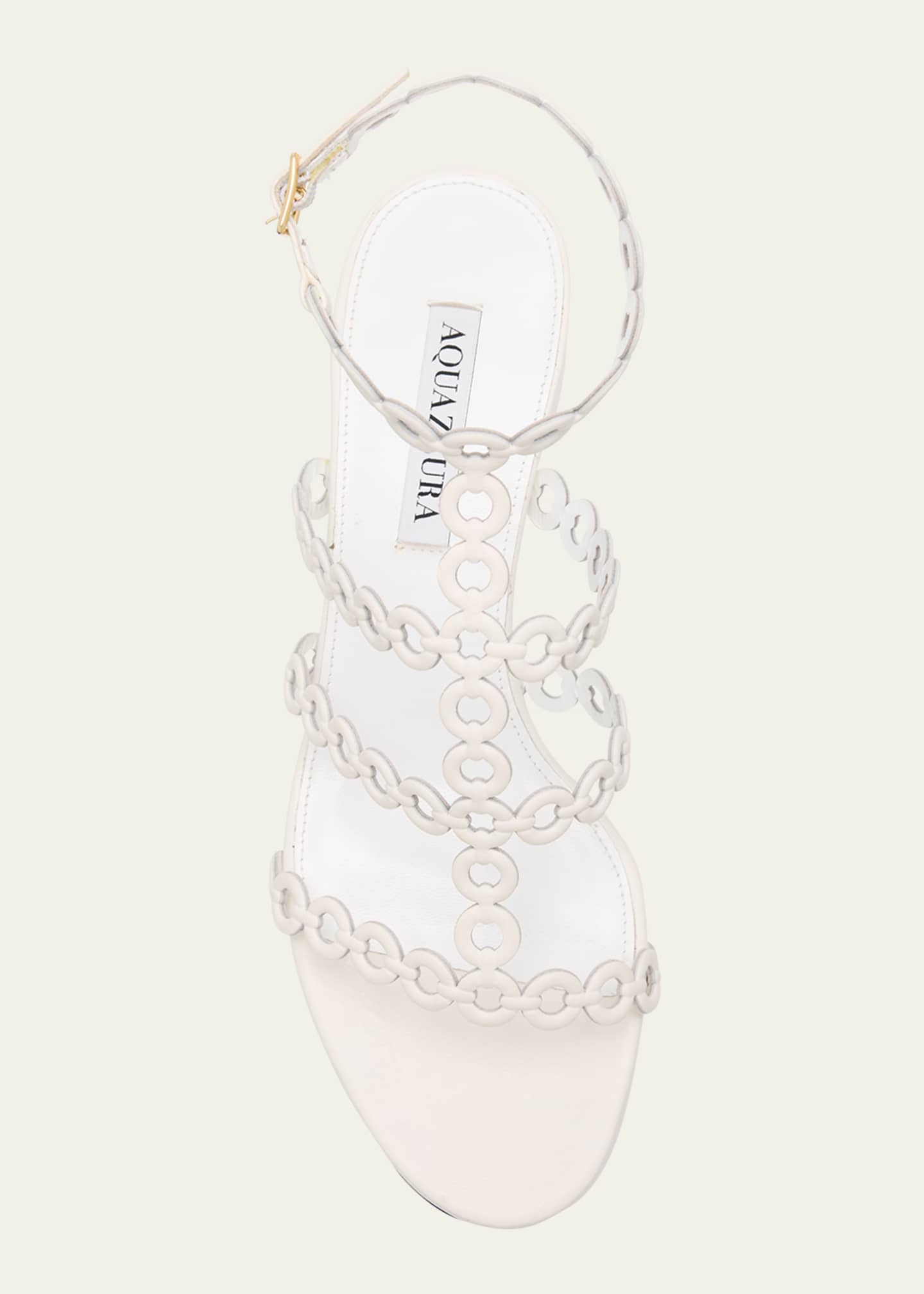 Aquazzura Infinity Leather Chain T-Strap Sandals Image 4 of 4