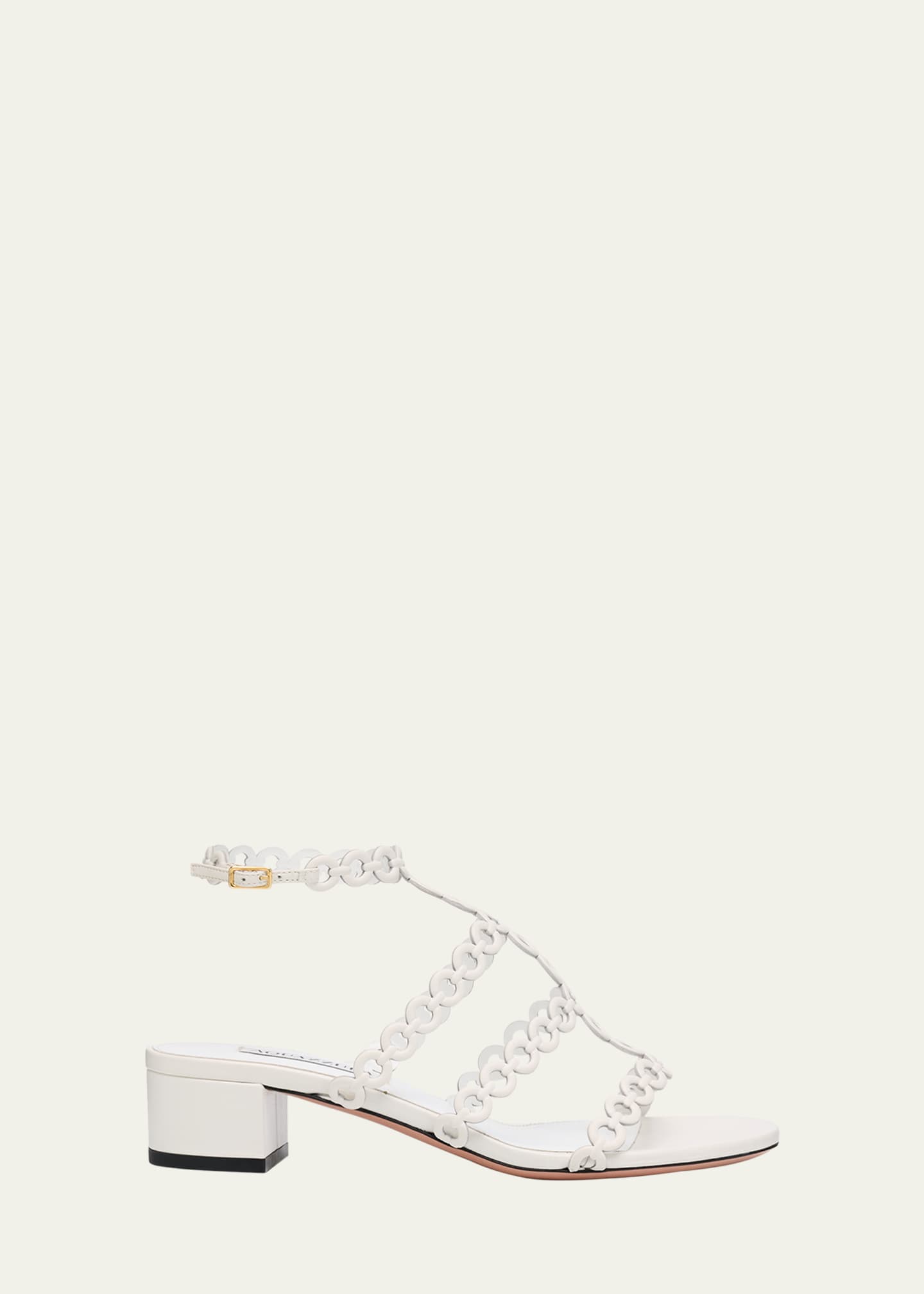 Aquazzura Infinity Leather Chain T-Strap Sandals Image 1 of 4