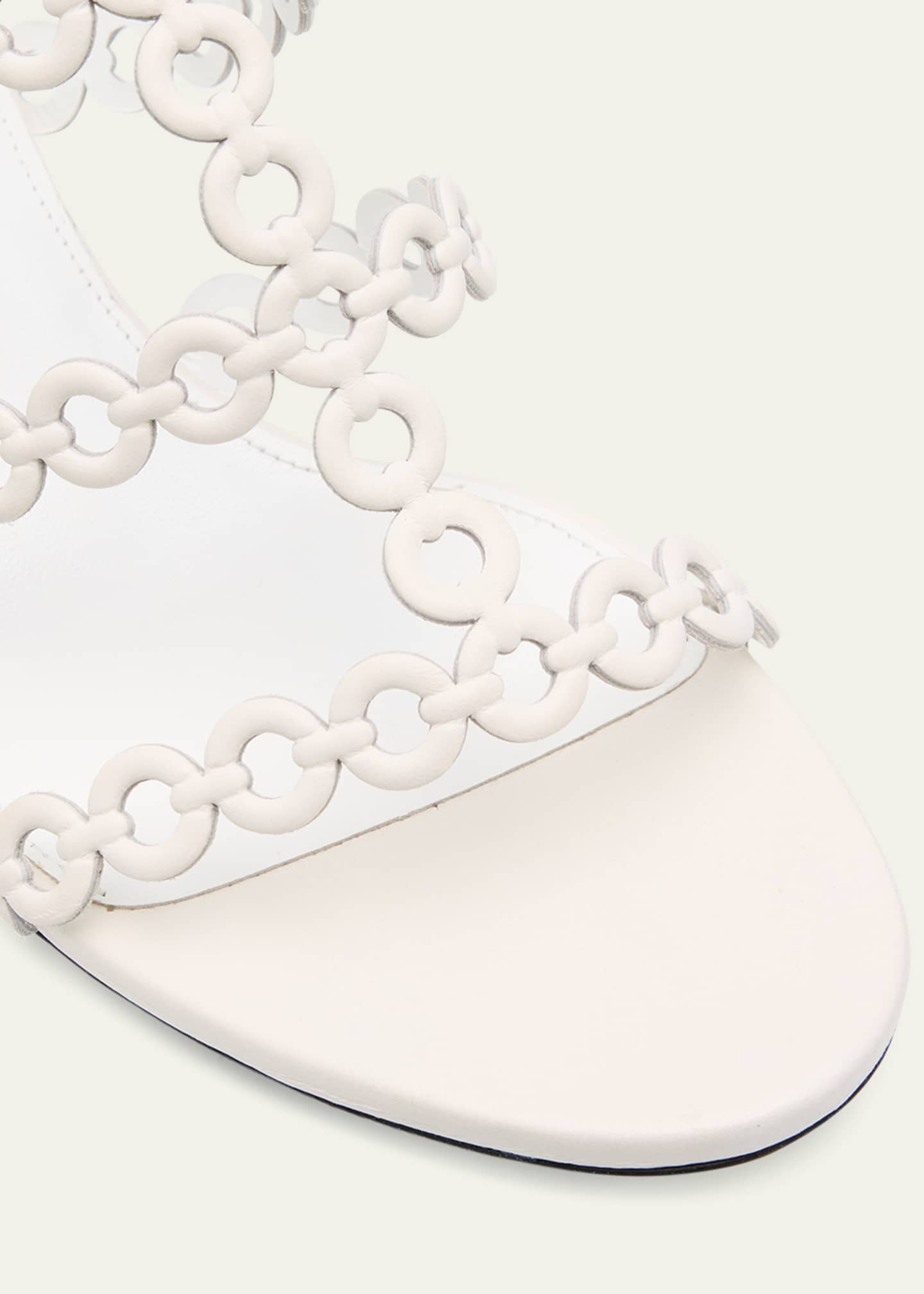 Aquazzura Infinity Leather Chain T-Strap Sandals Image 3 of 4