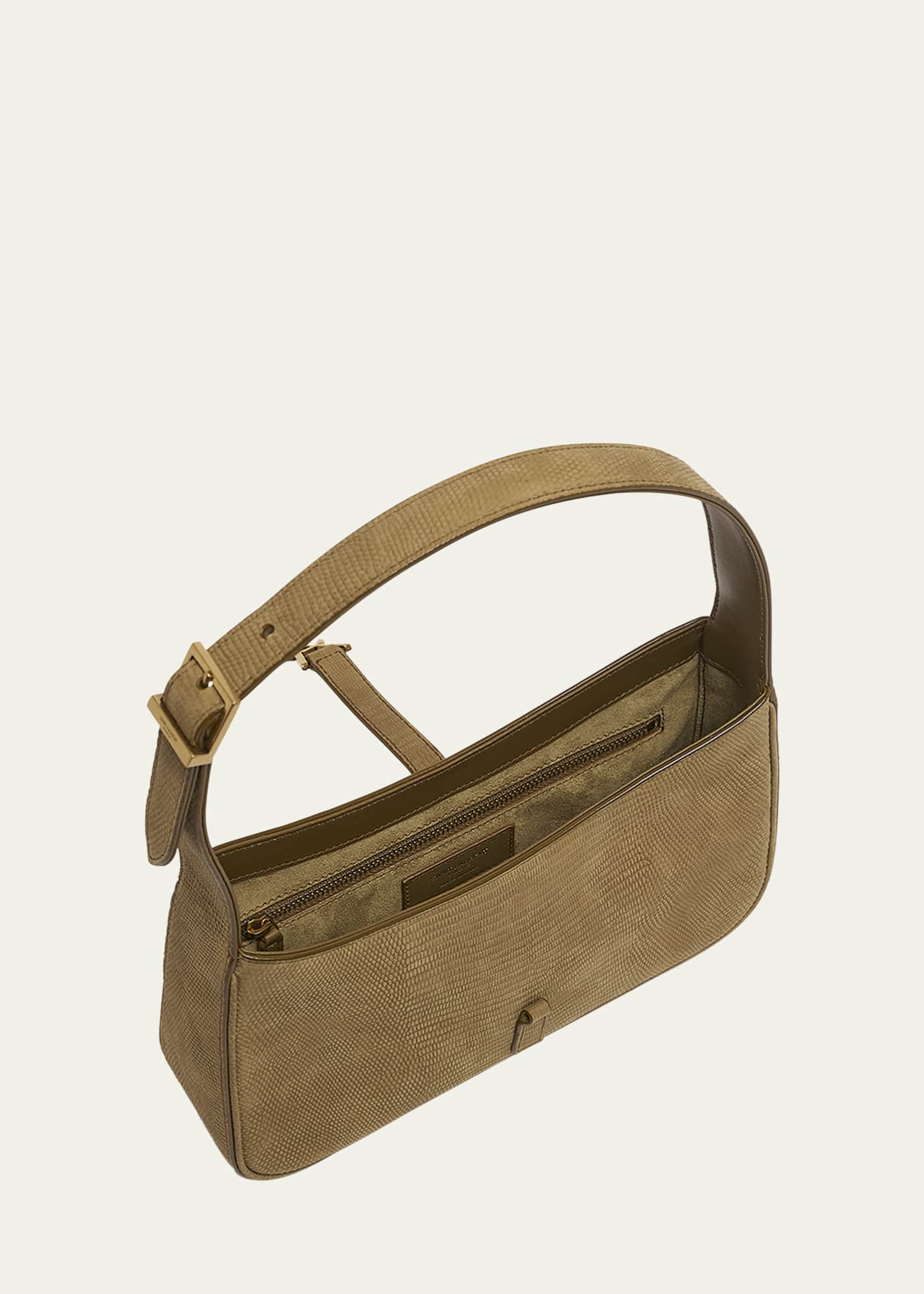 Saint Laurent Le 5 A 7 Shoulder Bag in Lizard-Effect Leather