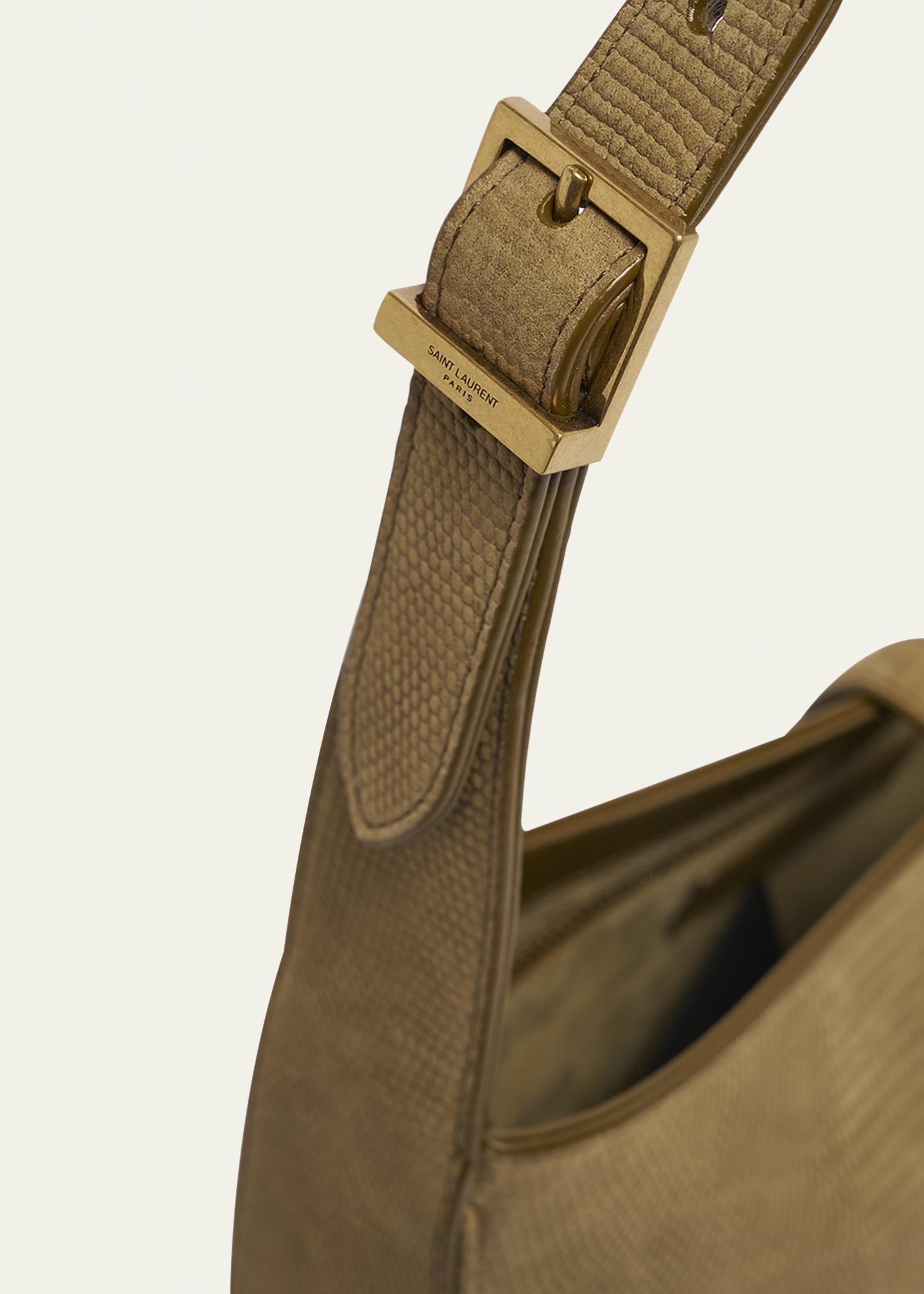 Saint Laurent Le 5 A 7 Shoulder Bag in Lizard-Effect Leather