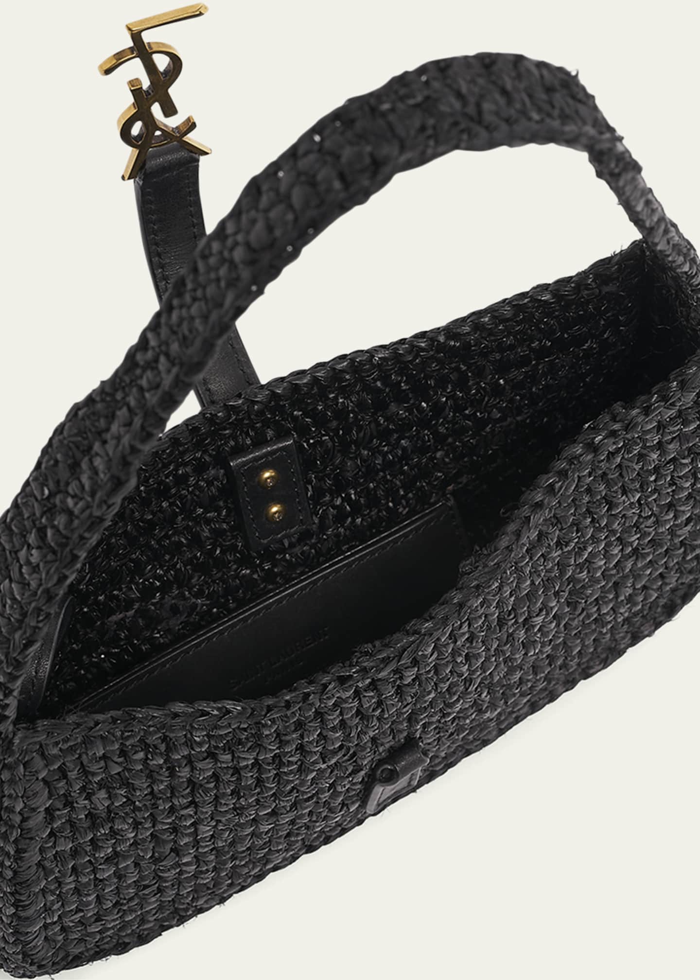 Saint Laurent Le 5 A 7 Mini Shoulder Bag in Raffia - Bergdorf Goodman
