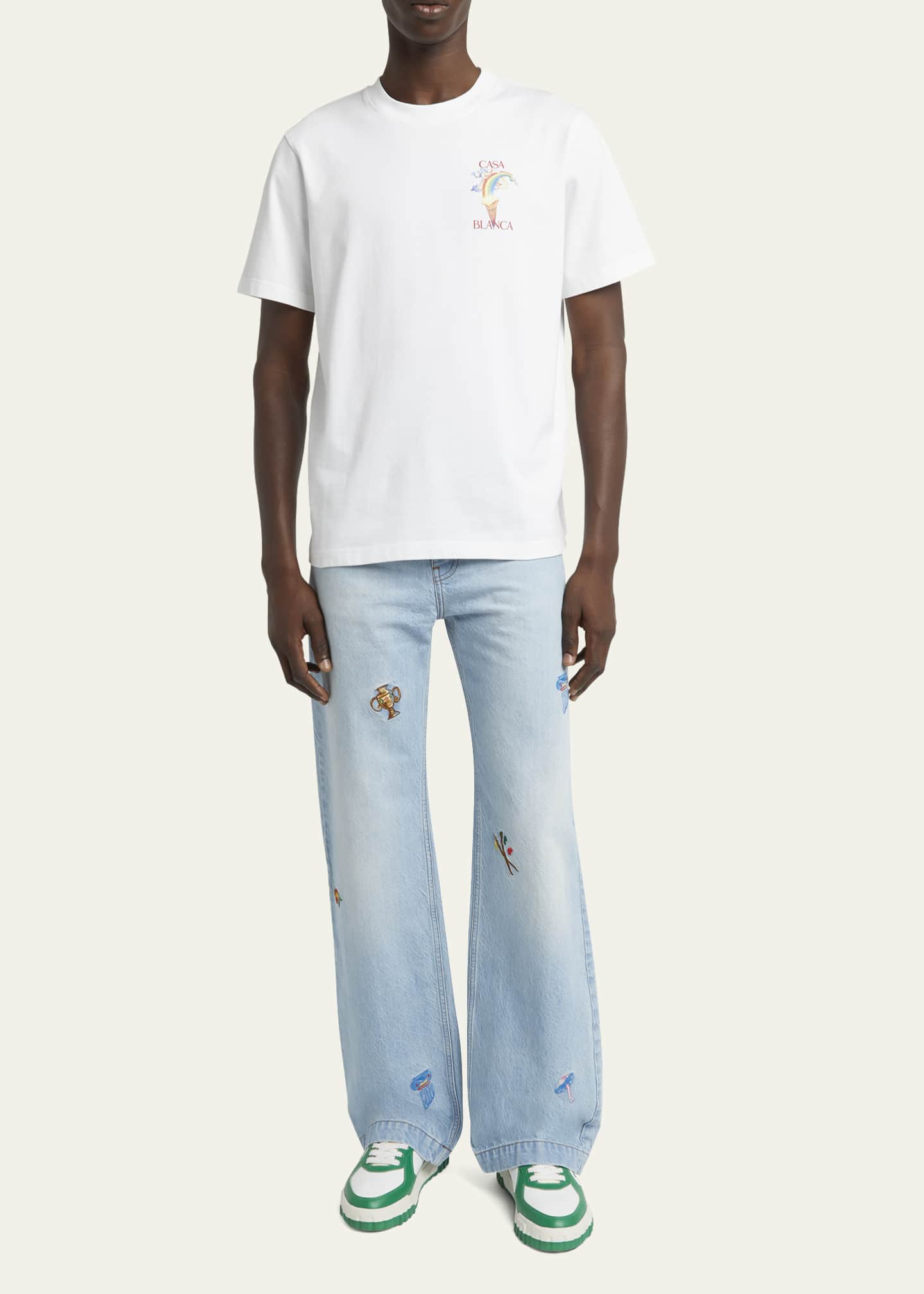 CASABLANCA Men's Nature's Teacher Mushroom Jersey T-Shirt Image 2 of 5