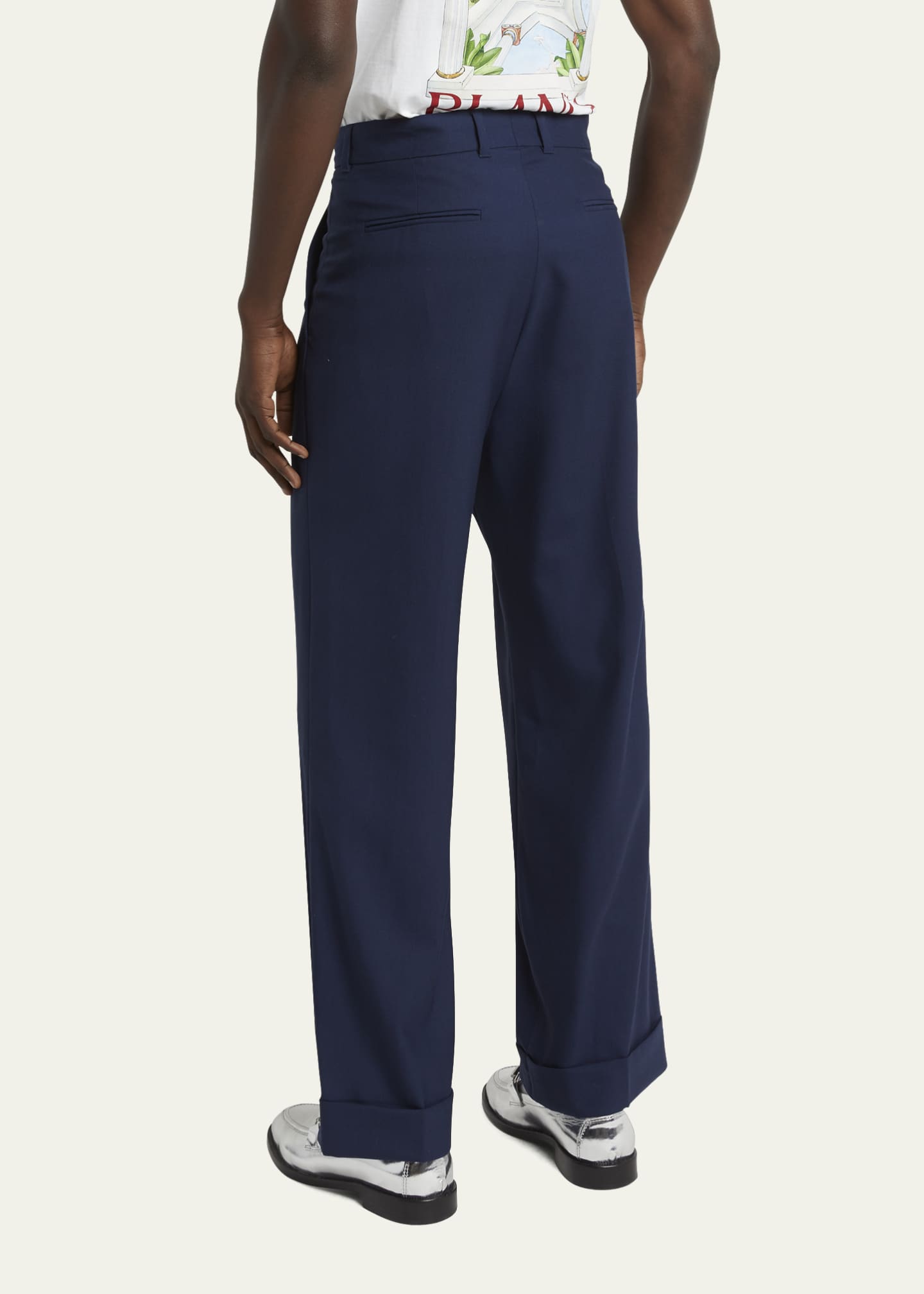 CASABLANCA Men's Wool Elastic-Waist Pleated Pants Image 3 of 5