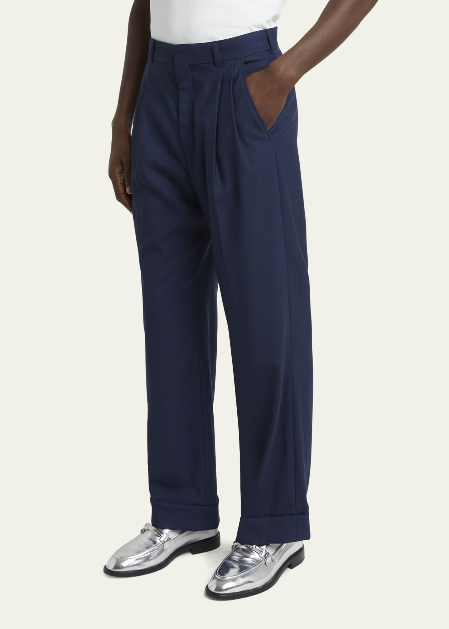 CASABLANCA Men's Wool Elastic-Waist Pleated Pants Image 4 of 5