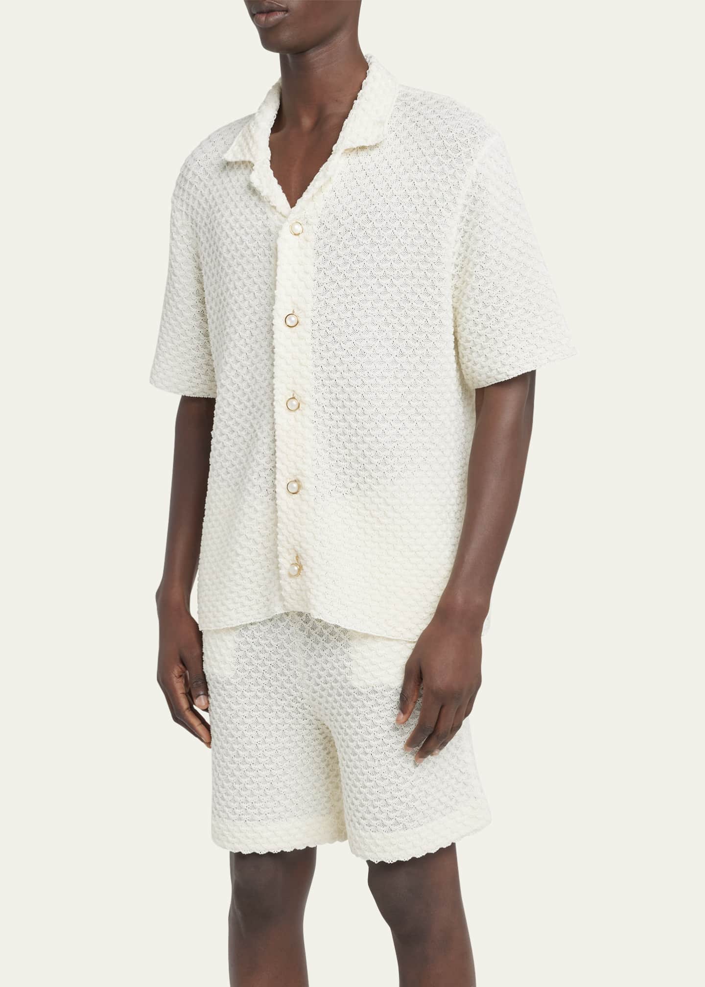 CASABLANCA Men's Open Stitch Summer Camp Shirt Image 4 of 5